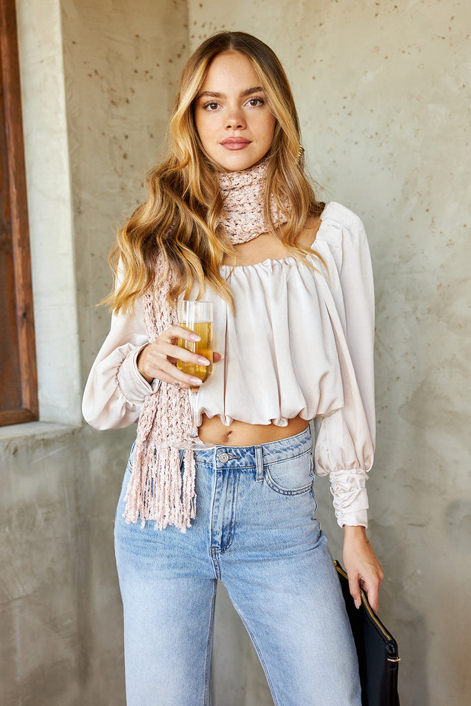 Cedro Long Sleeve Puff Detail Blouse - fab'rik
