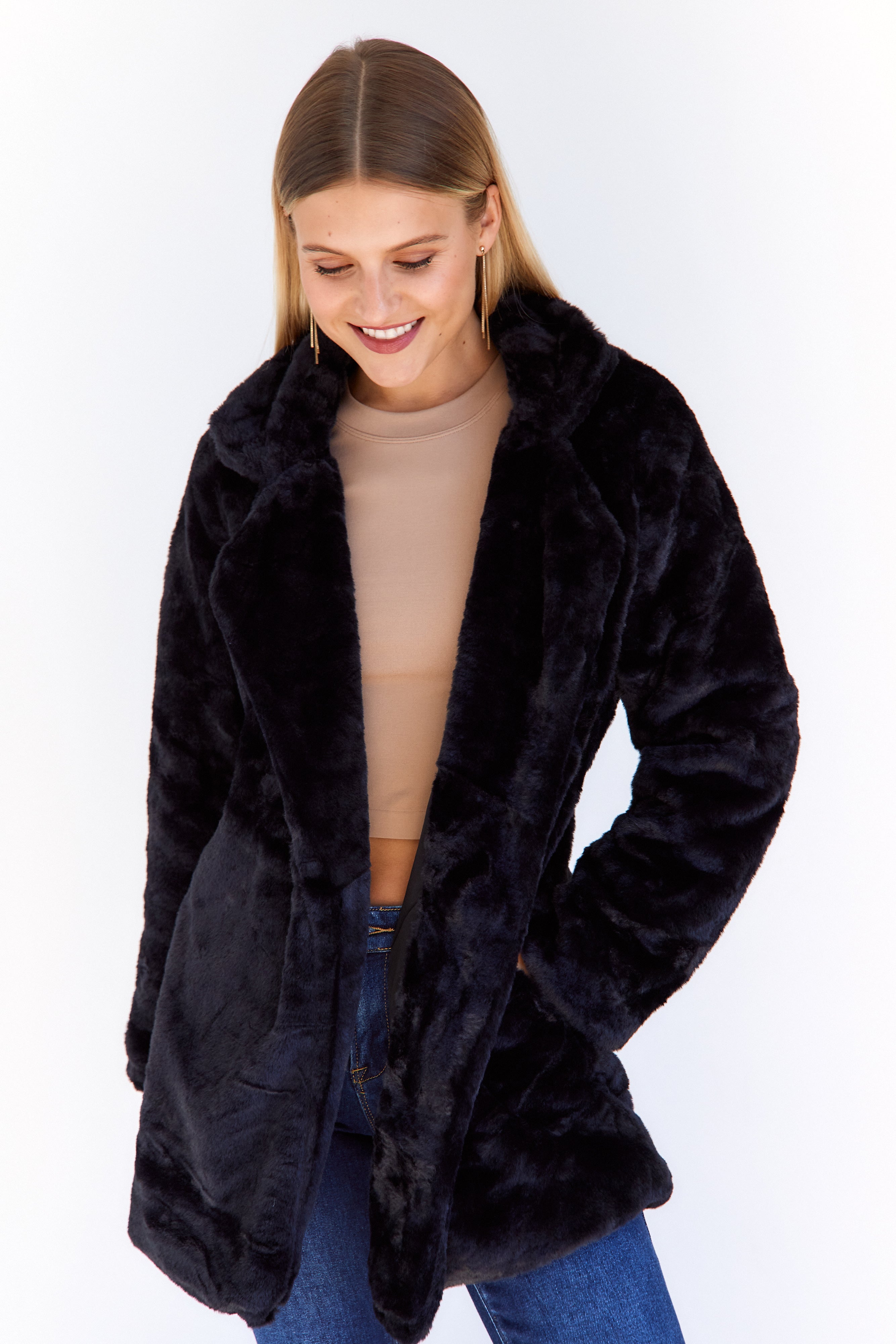 Cierra Long Faux Fur Coat - fab'rik