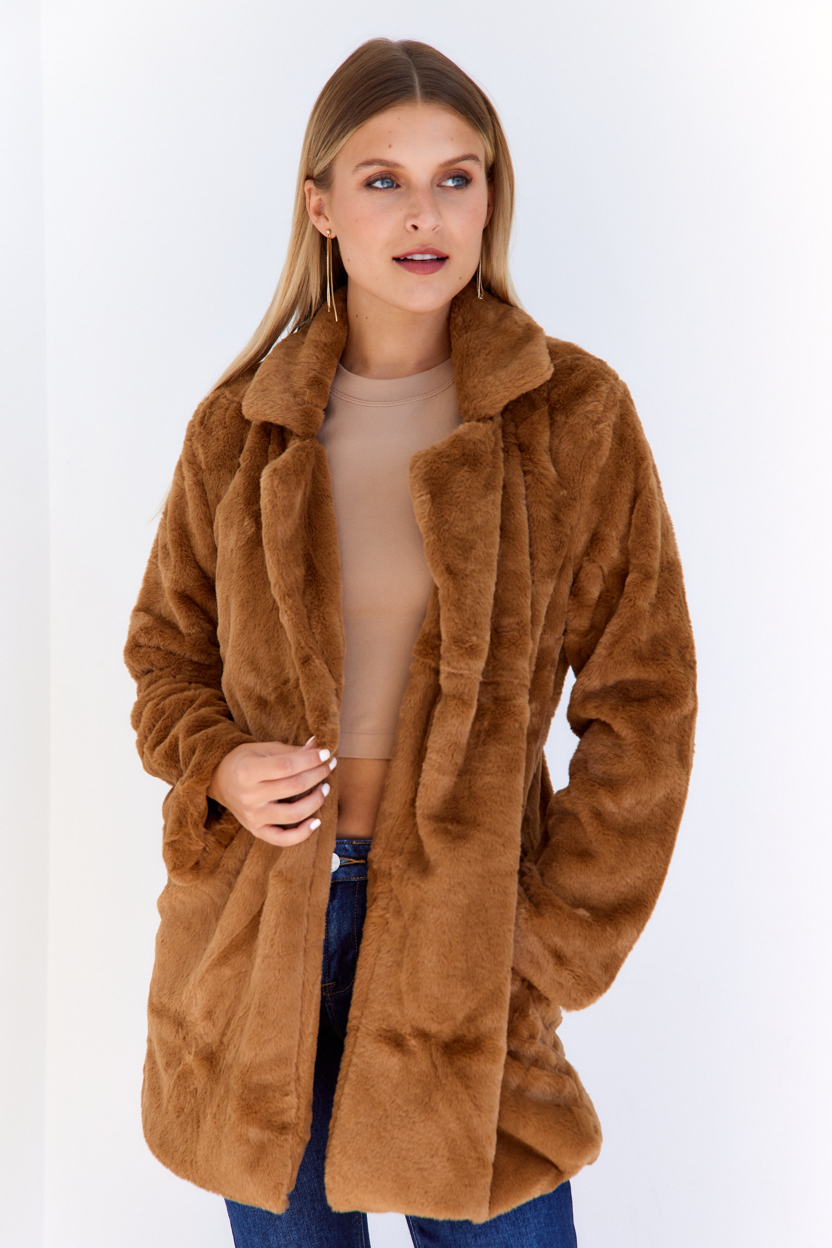 Cierra Long Faux Fur Coat - fab'rik