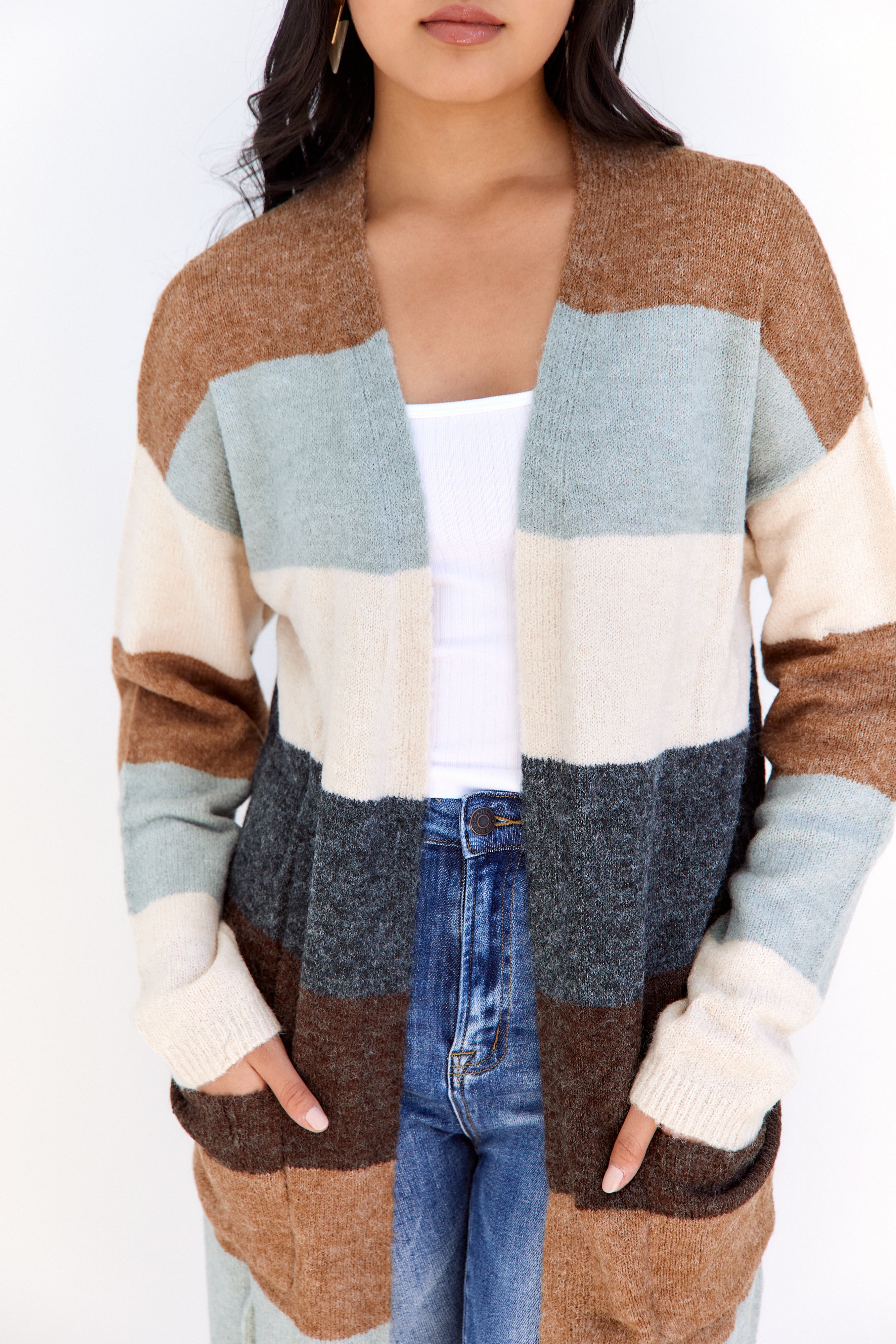 Mallory Striped Long Cardigan - fab'rik