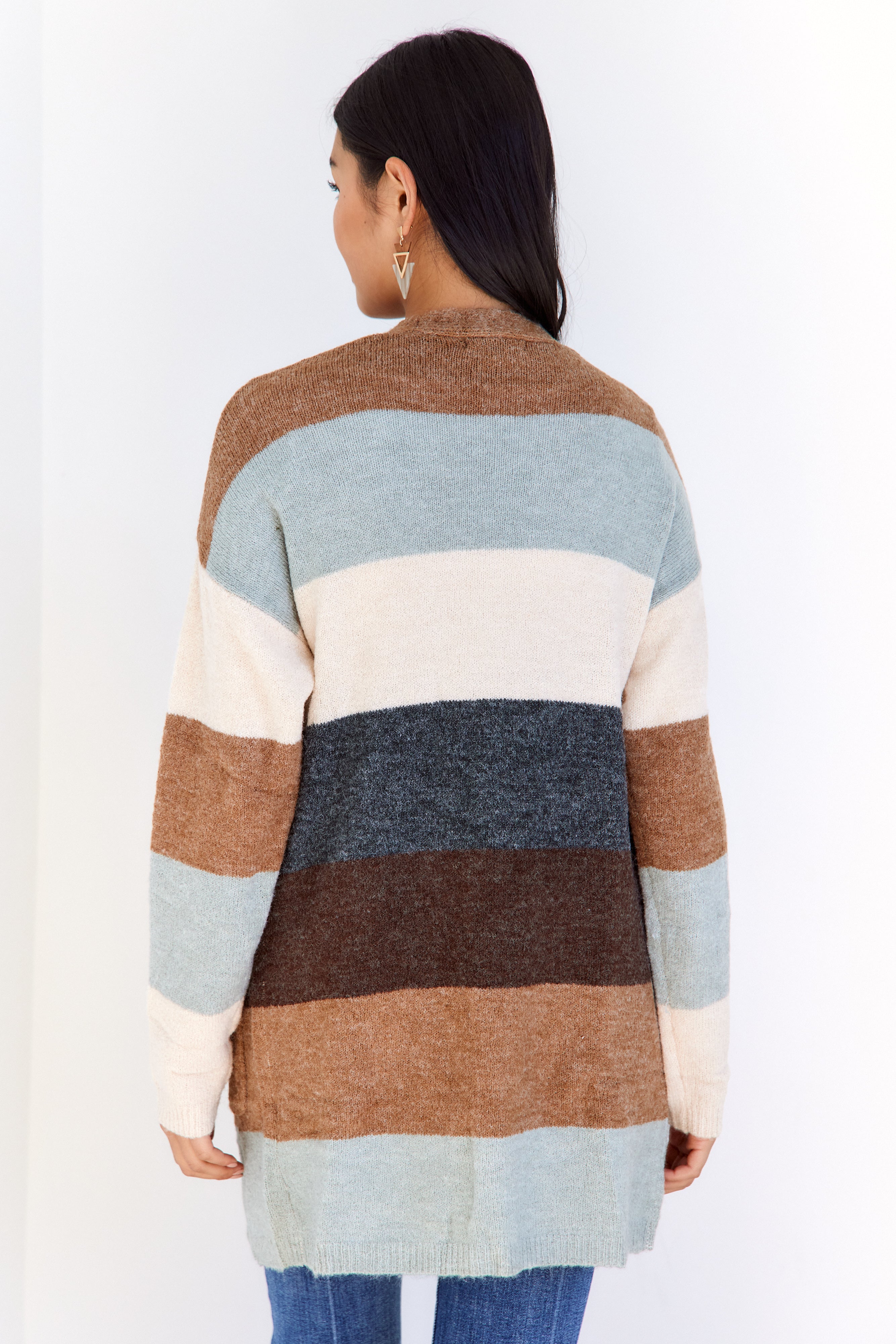 Mallory Striped Long Cardigan - fab'rik