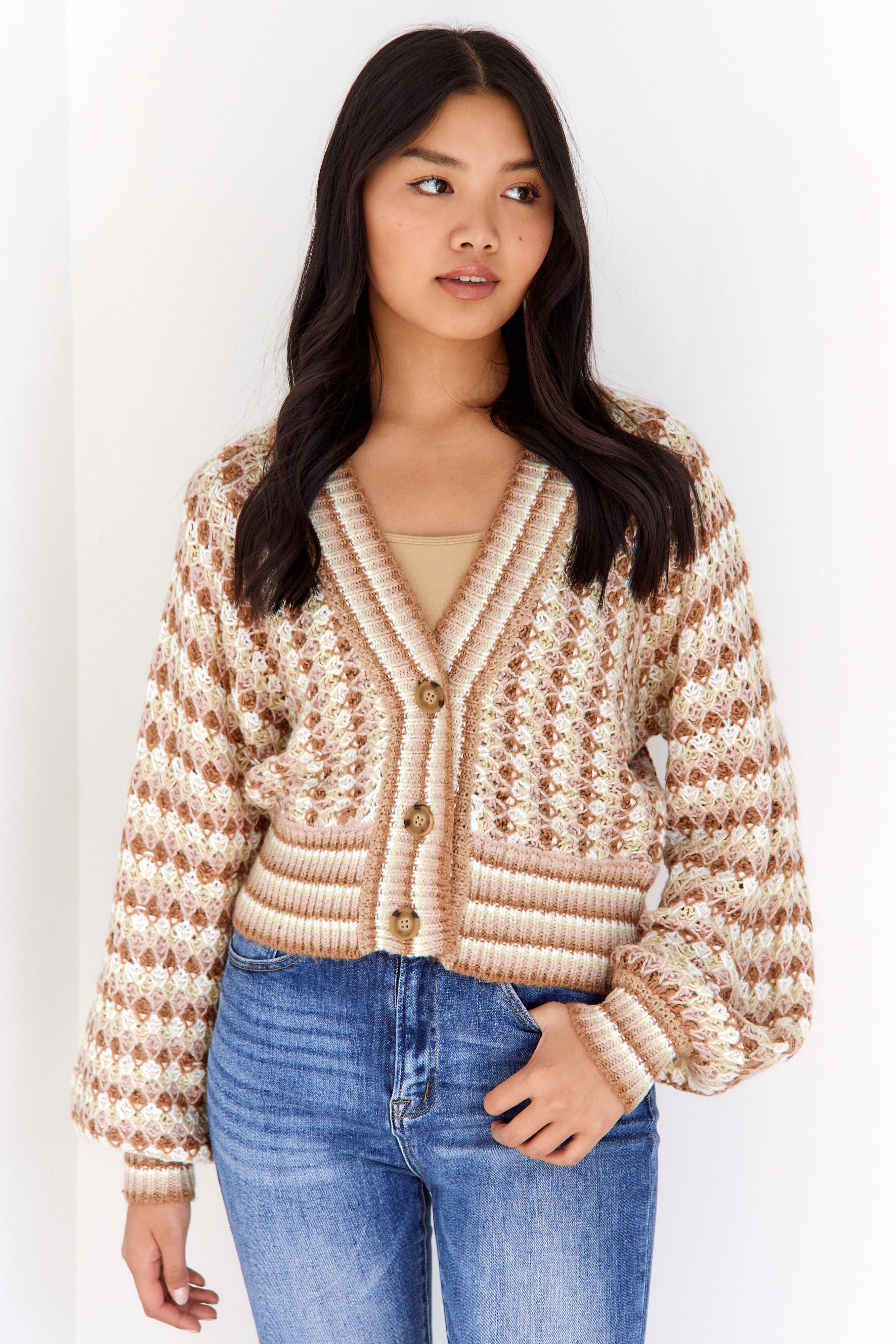 Suzanne Bubble Sleeve Cardigan - fab'rik