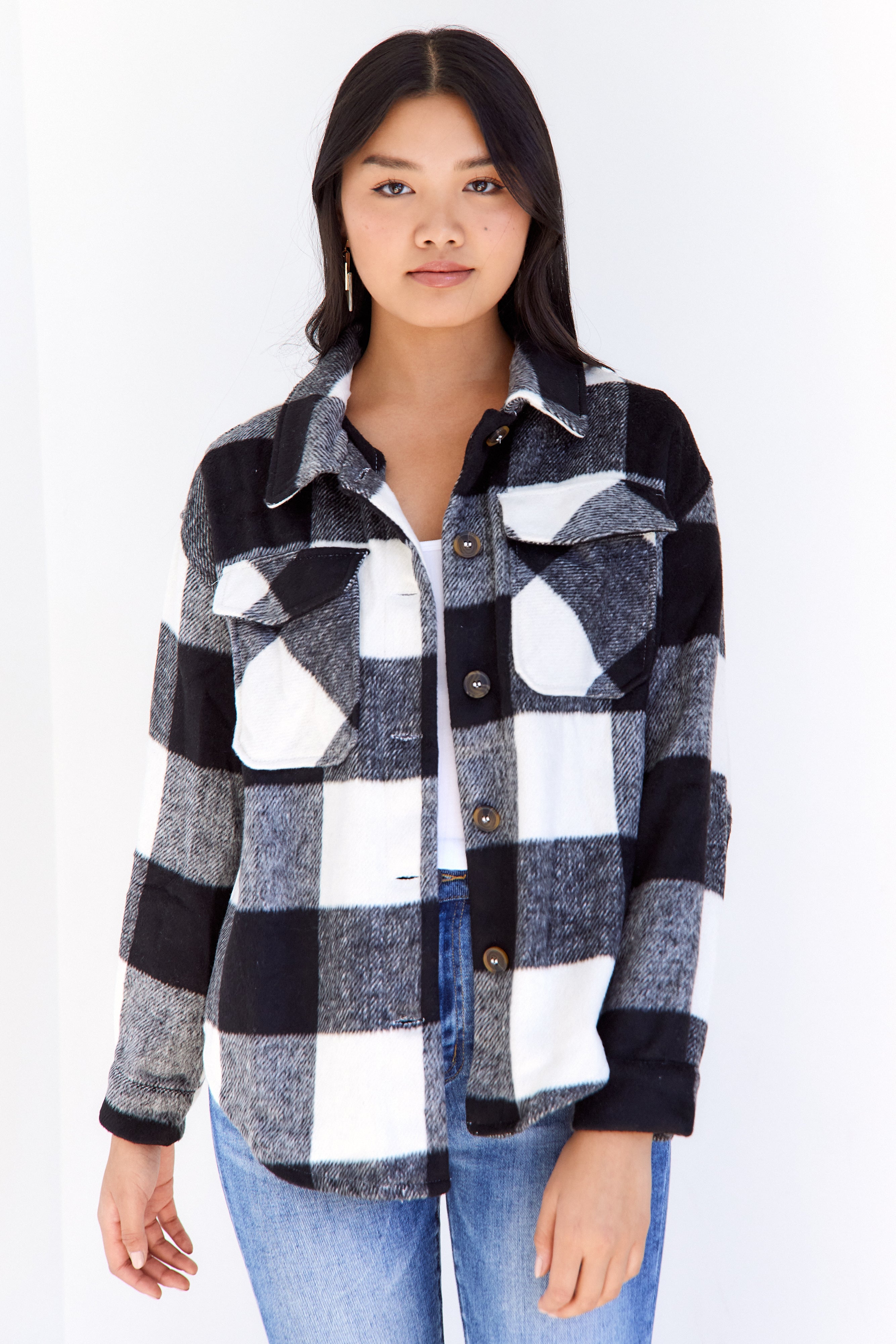 Kira Wooly Plaid Shacket - fab'rik