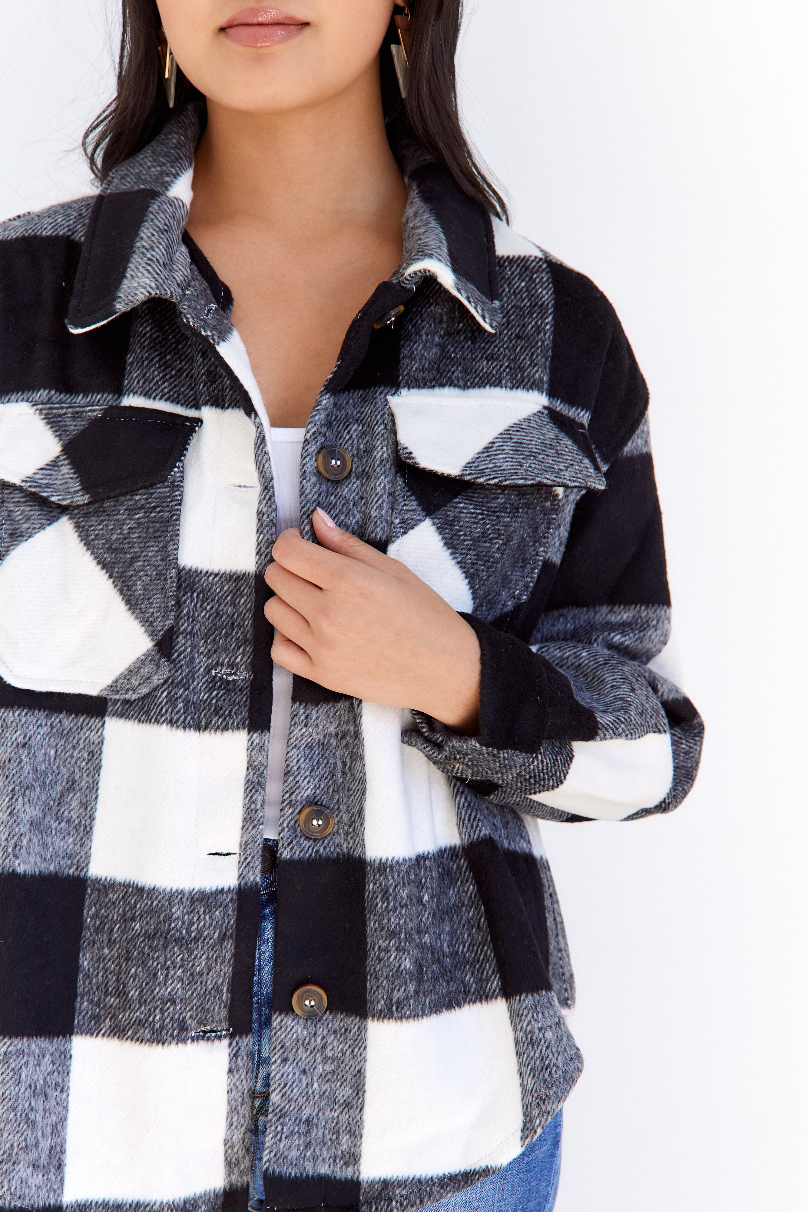 Kira Wooly Plaid Shacket - fab'rik