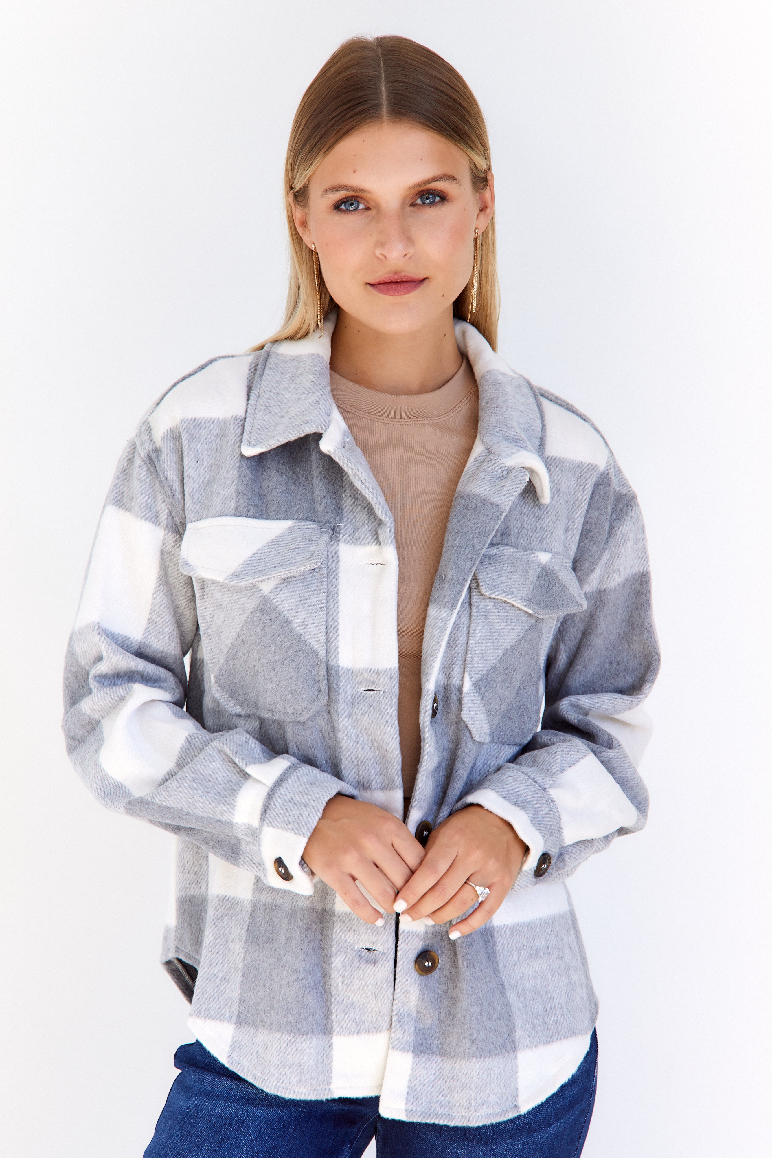 Kira Wooly Plaid Shacket - fab'rik
