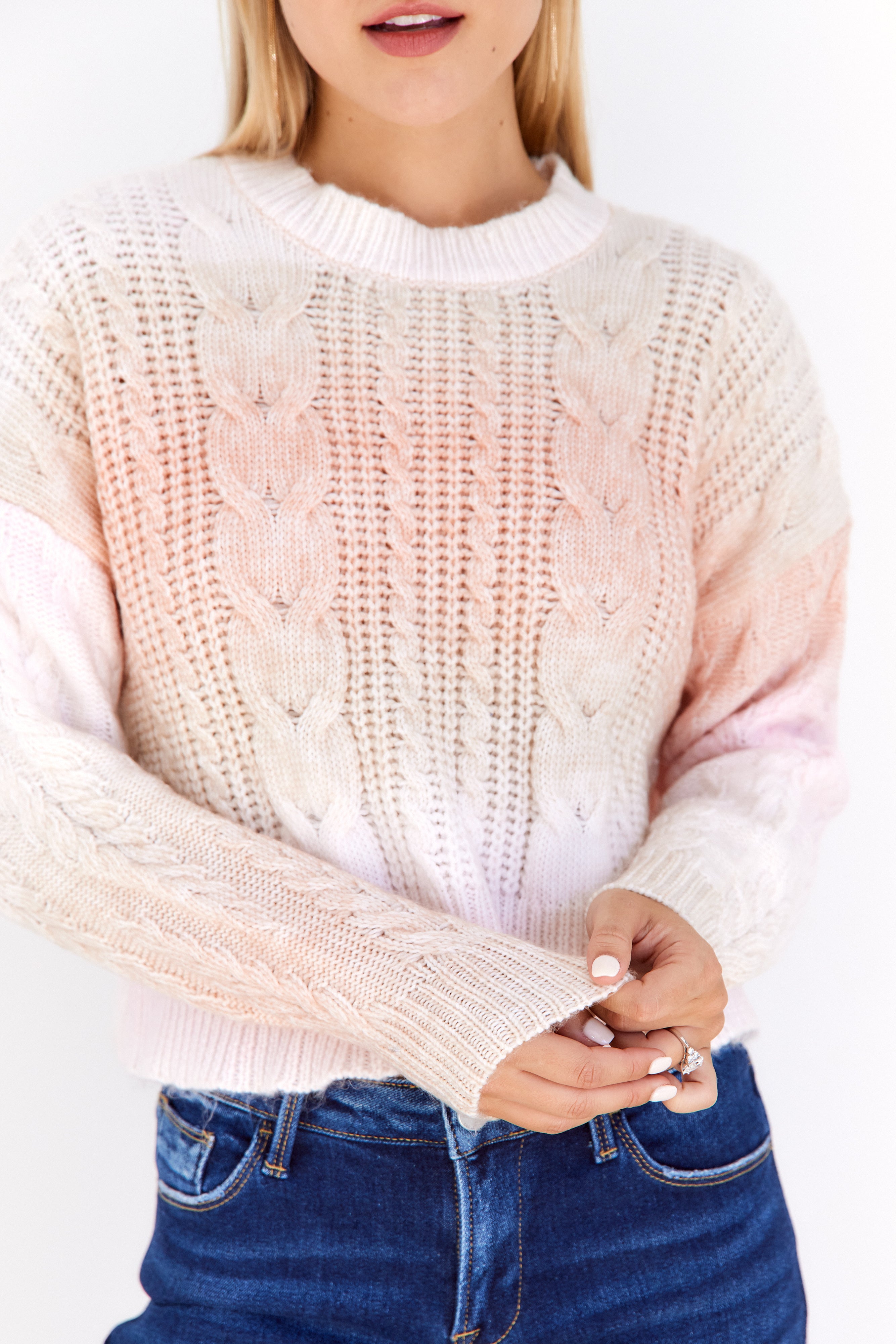 Sage Cropped Multicolor Ombre Sweater - fab'rik