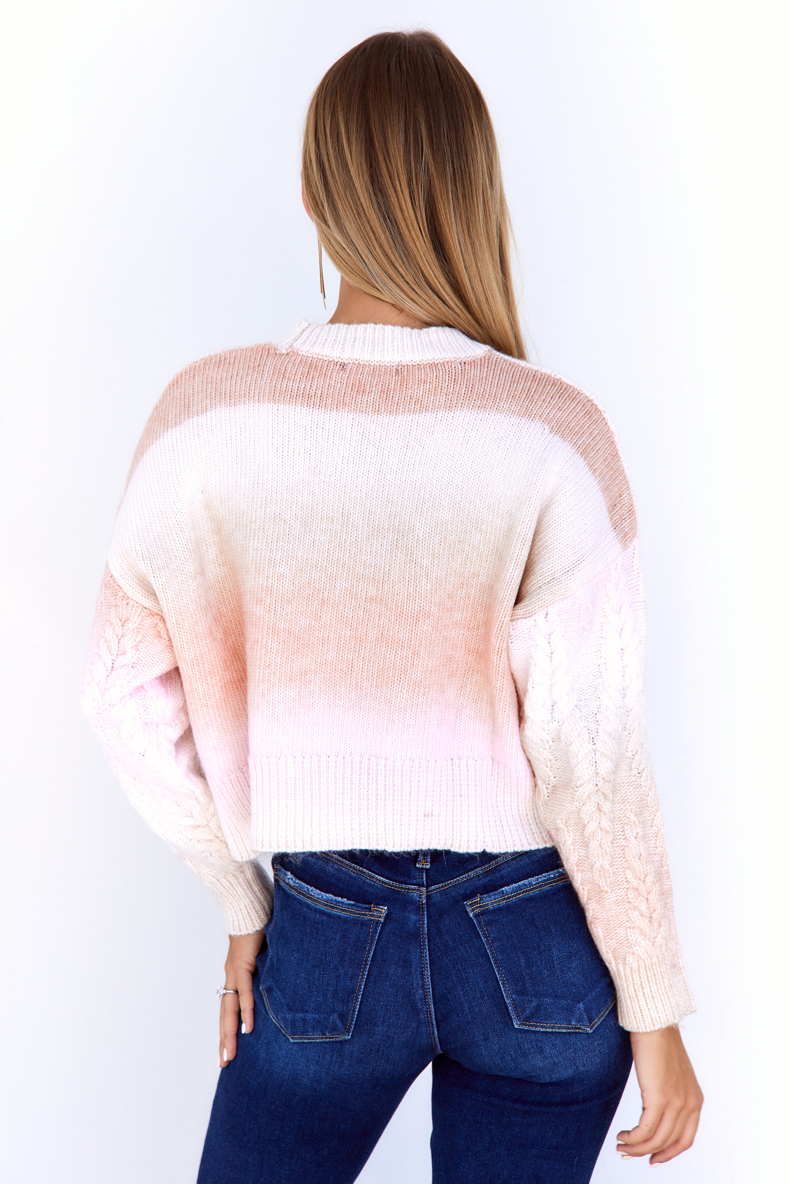 Sage Cropped Multicolor Ombre Sweater - fab'rik