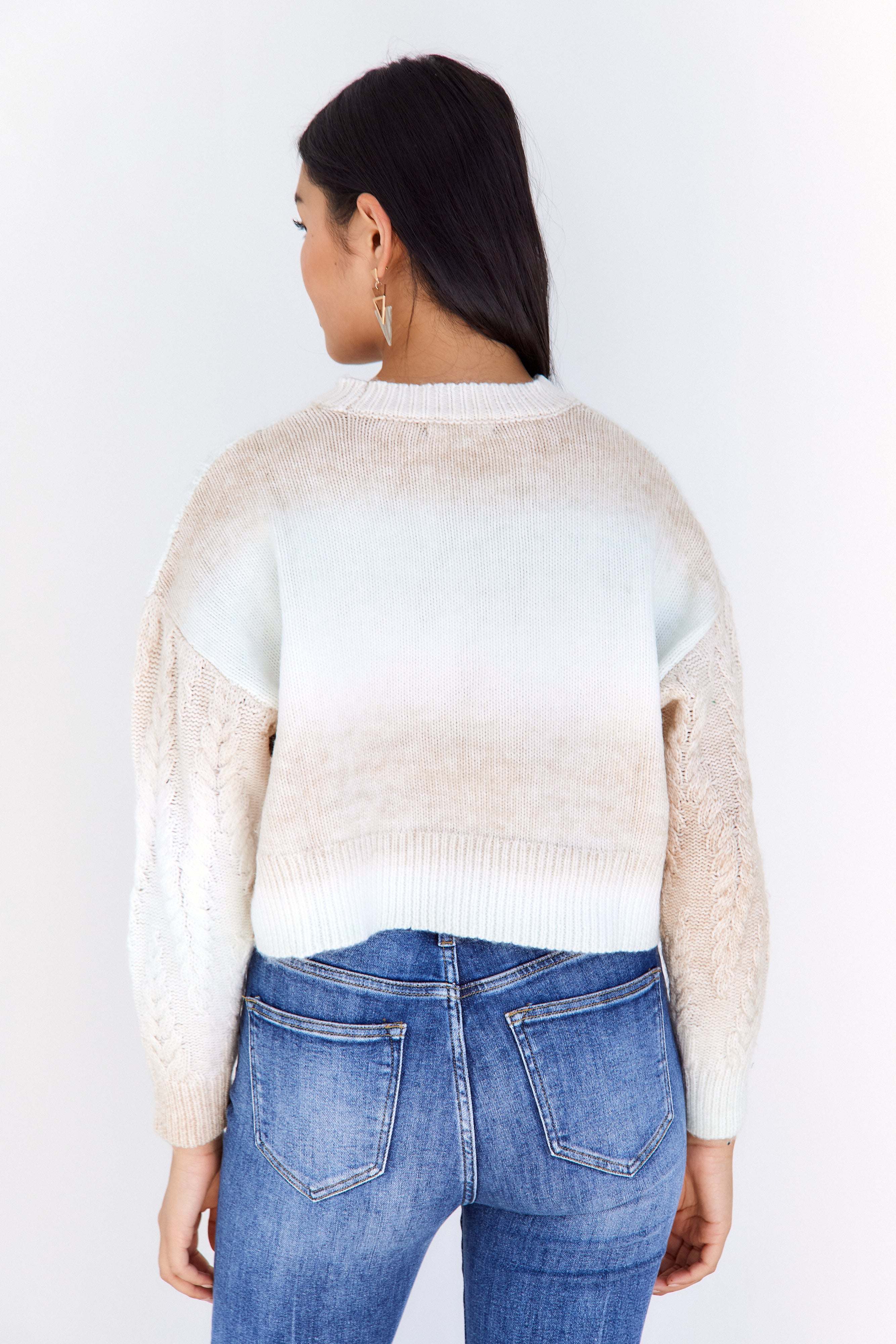 Sage Cropped Multicolor Ombre Sweater - fab'rik