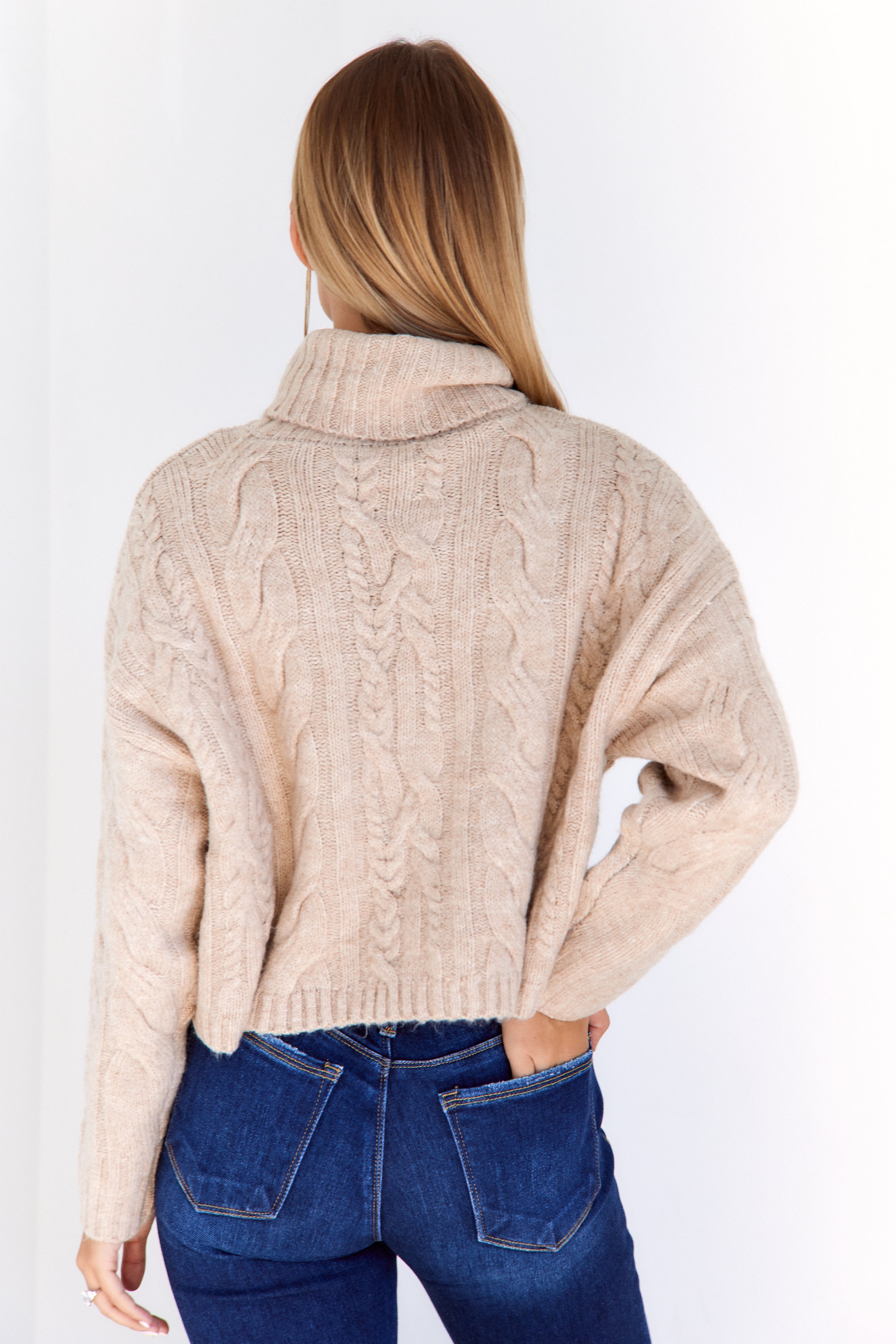 Marfa Twisted Cableknit Turtleneck Sweater - fab'rik