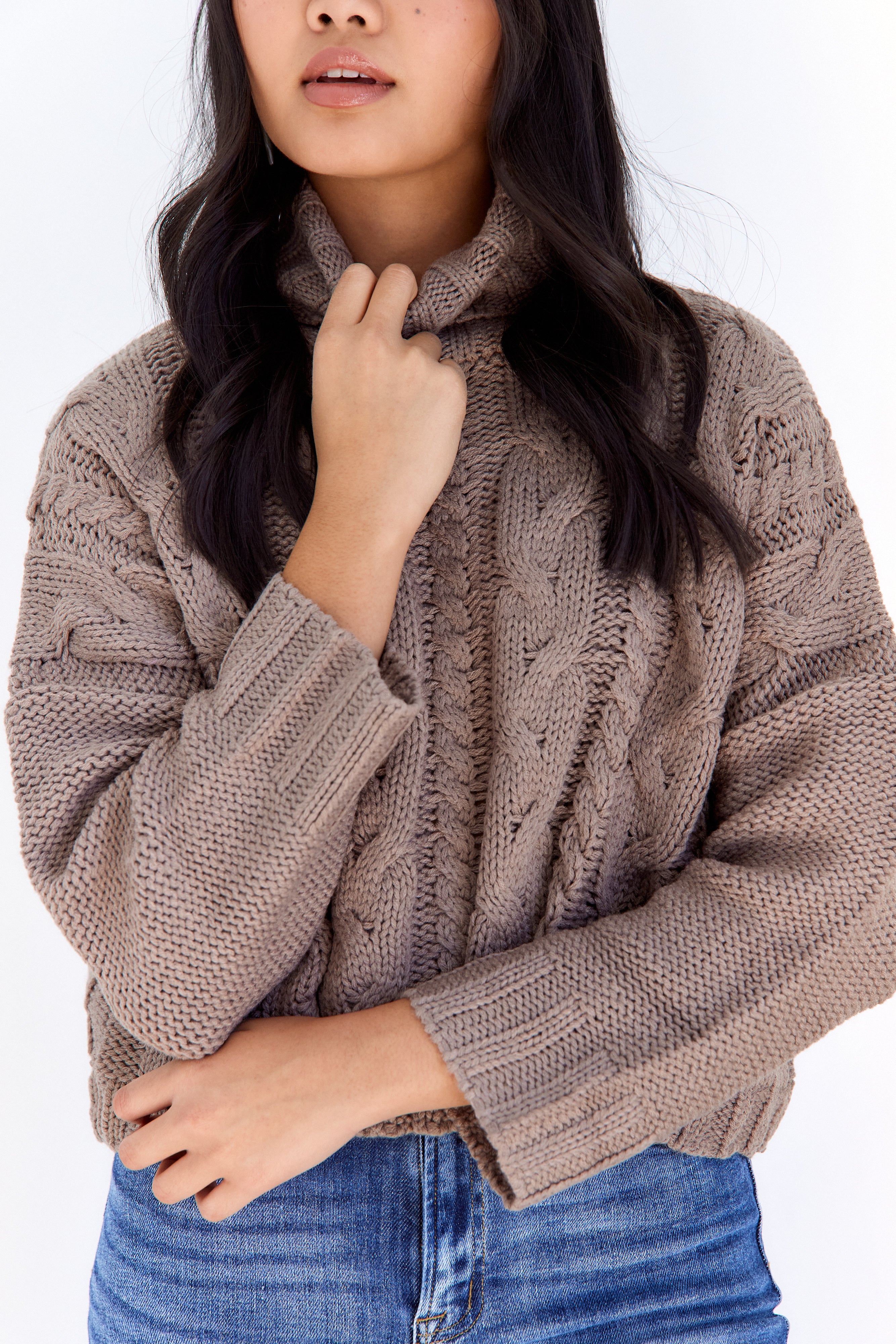 Sonora Cableknit Turtle Neck Sweater - fab'rik