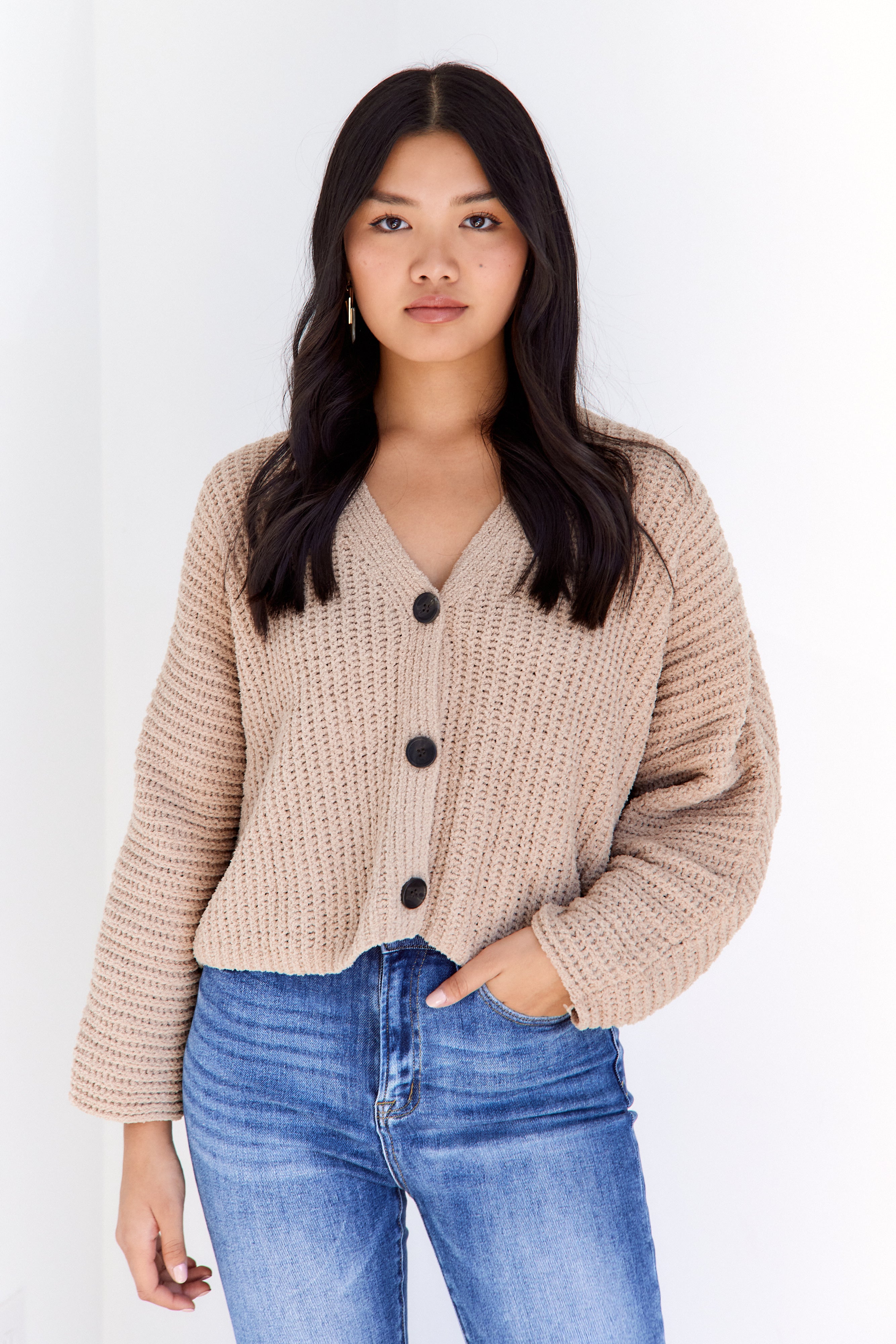 Josey Button Front Cardigan - fab'rik