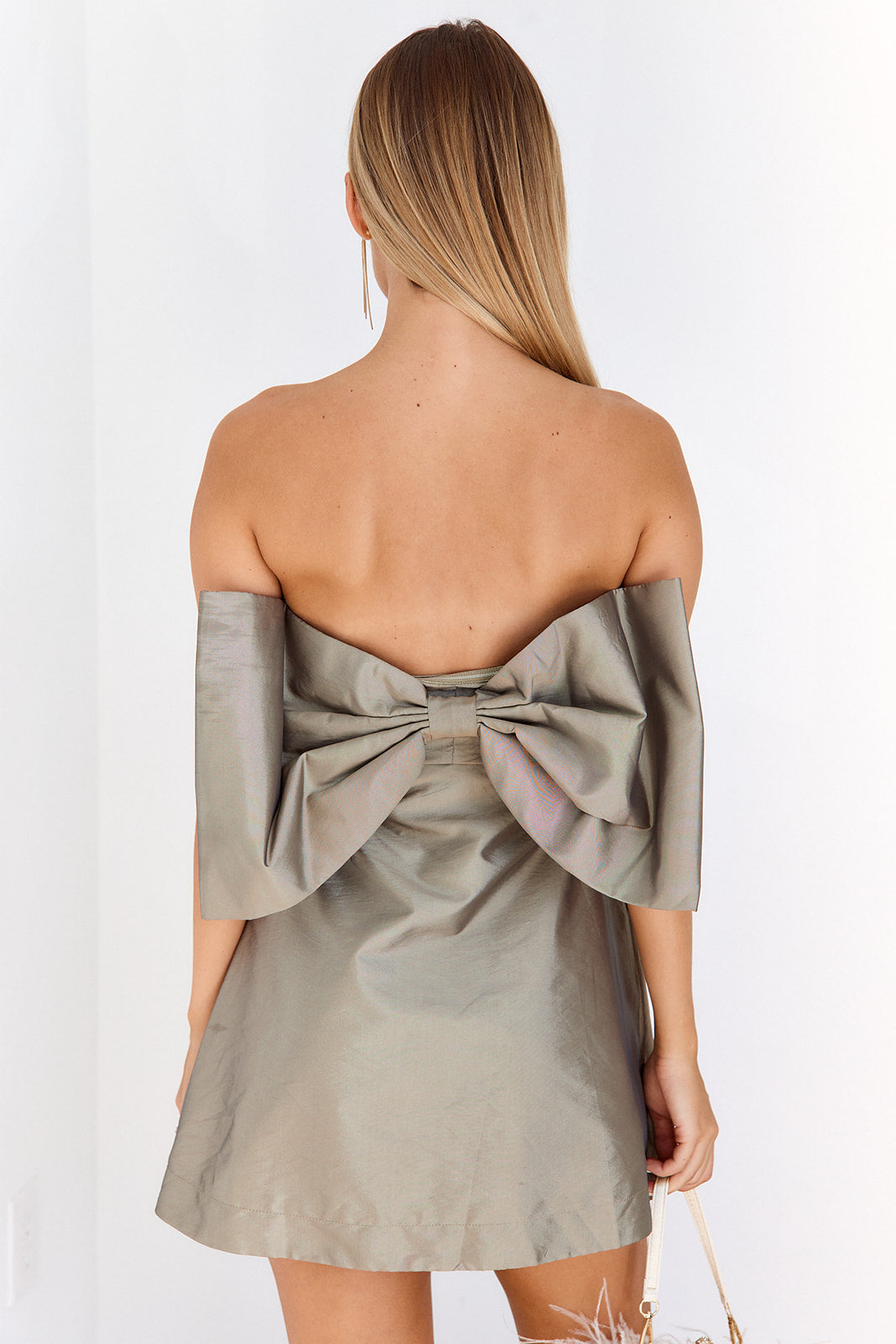 Eleanor Strapless Bow Mini Dress - fab'rik