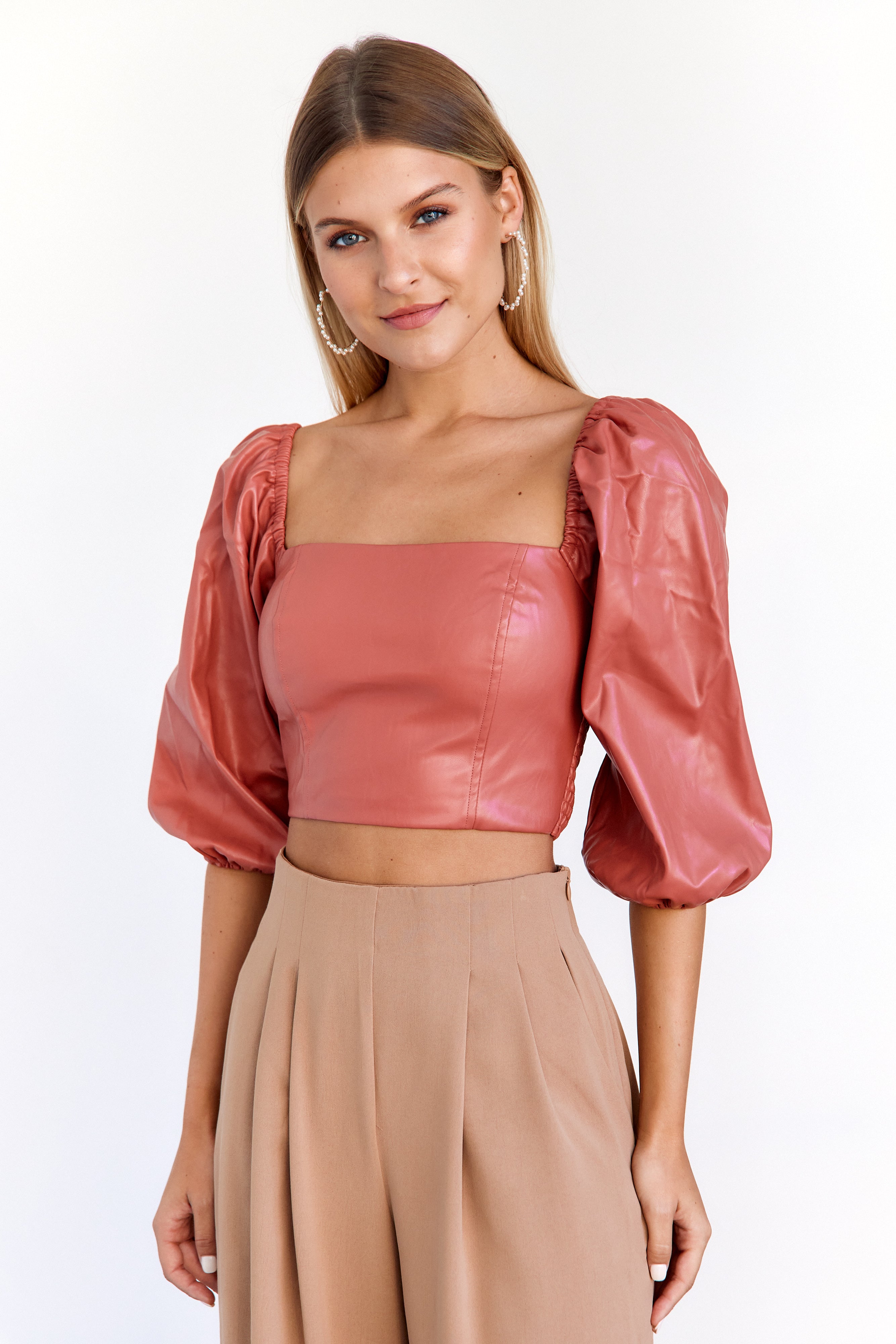 Imani Faux Leather Corset Top - fab'rik