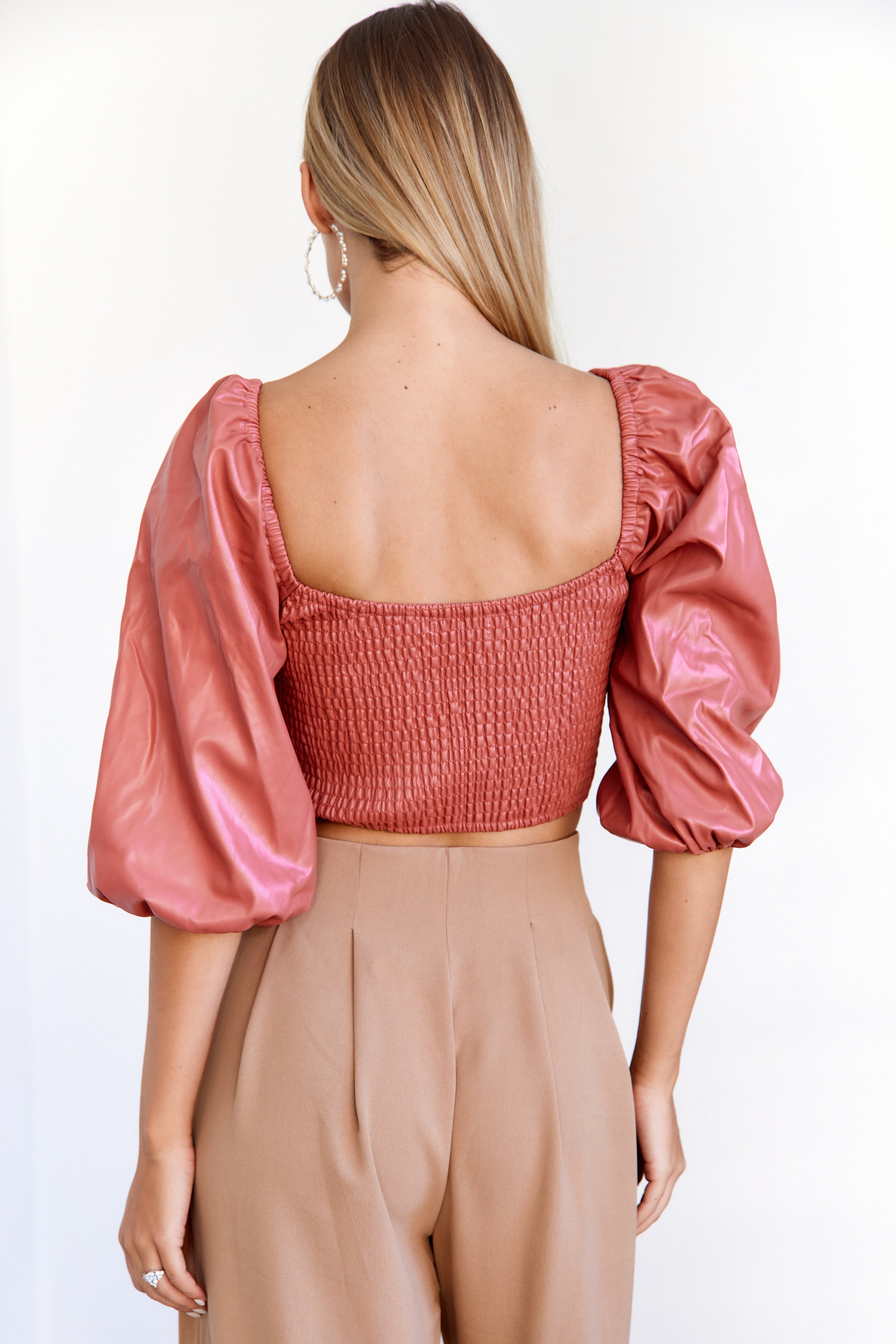 Imani Faux Leather Corset Top - fab'rik