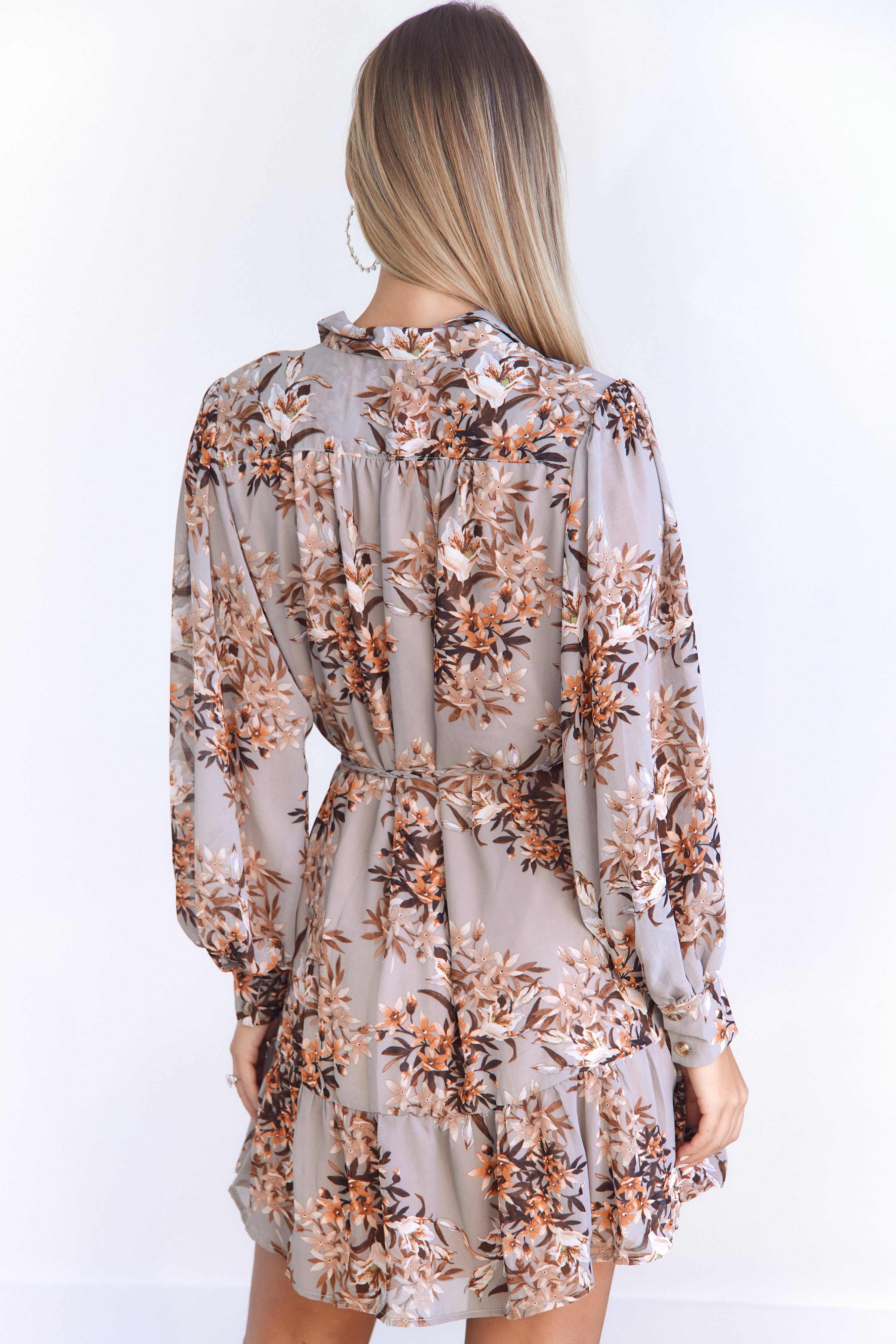Saylor Floral Belted Mini Dress - fab'rik