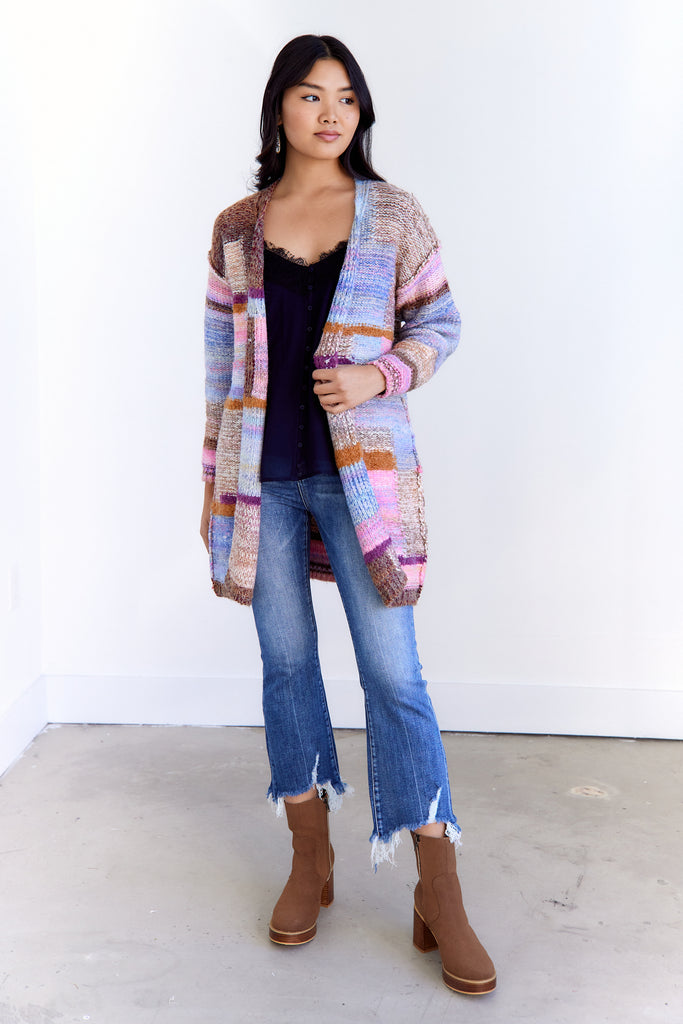 Izzy Striped Knit Cardigan - fab'rik