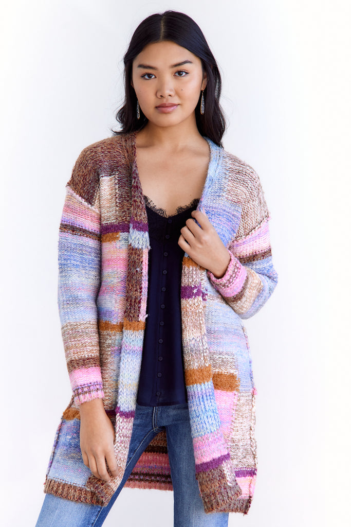 Izzy Striped Knit Cardigan - fab'rik