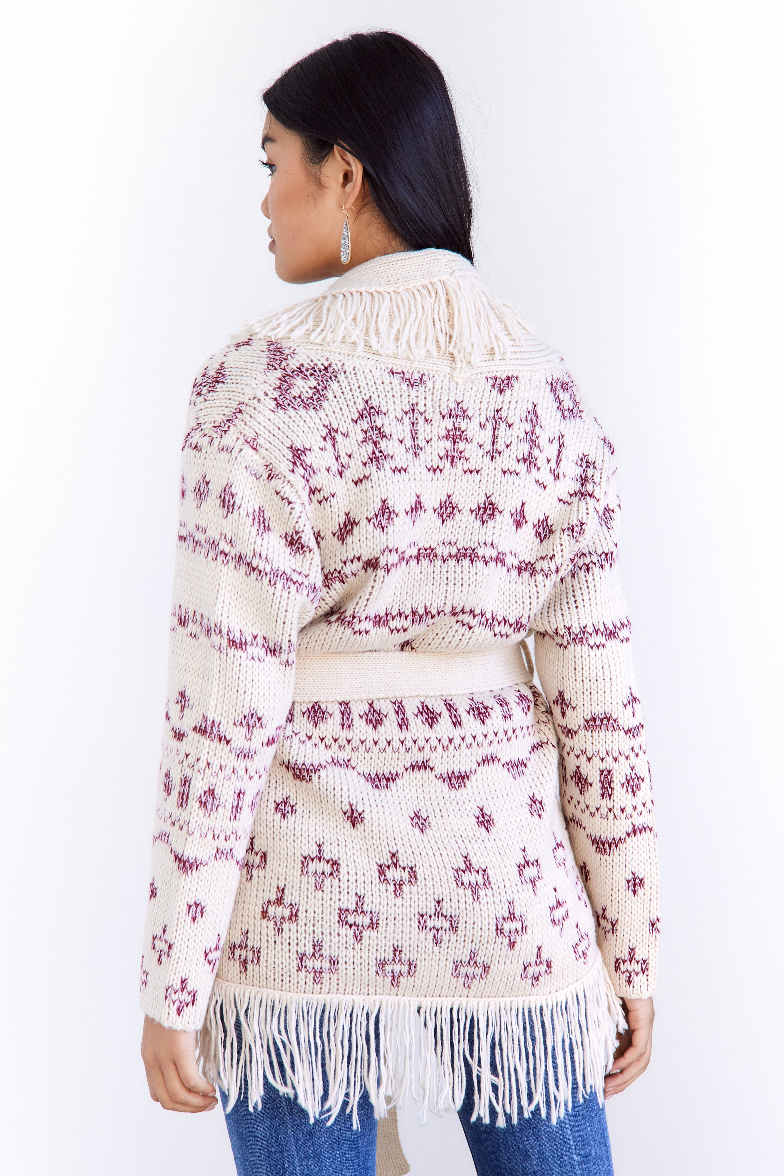 Aida Fringe Tie Cardigan - fab'rik