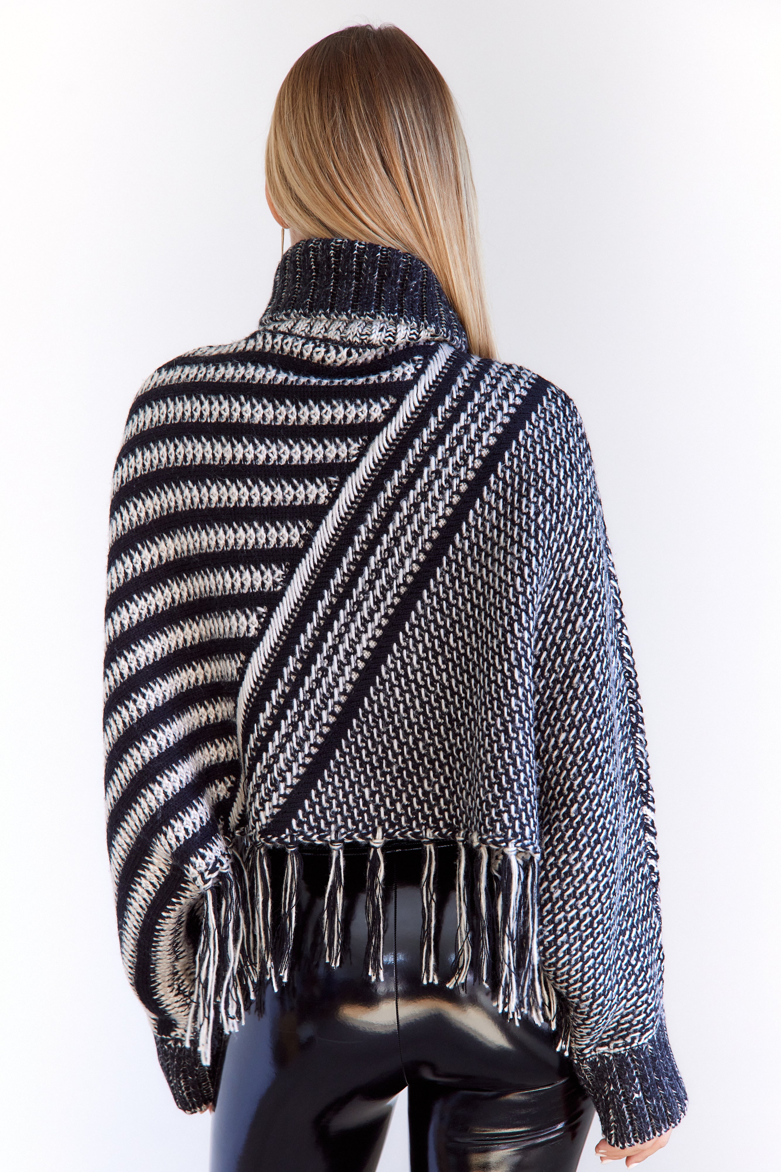 Brooklyn Turtleneck Sweater Poncho - fab'rik
