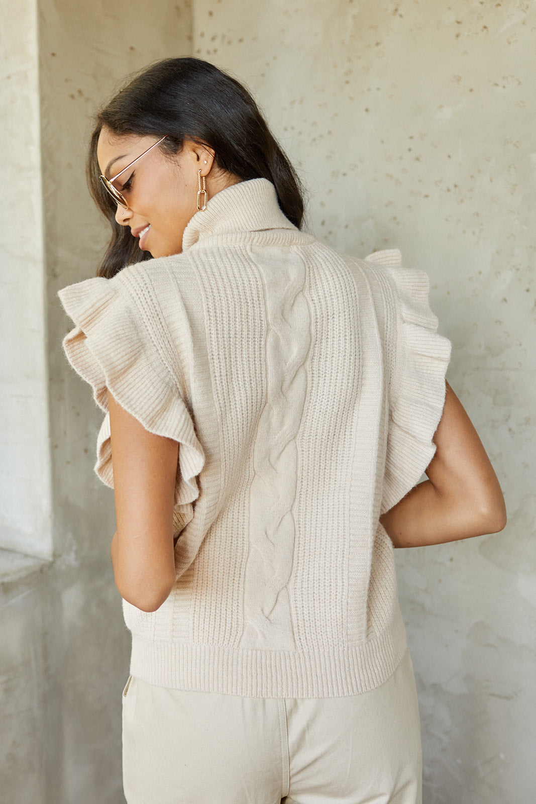Winslet Ruffle Short Sleeve Sweater - fab'rik