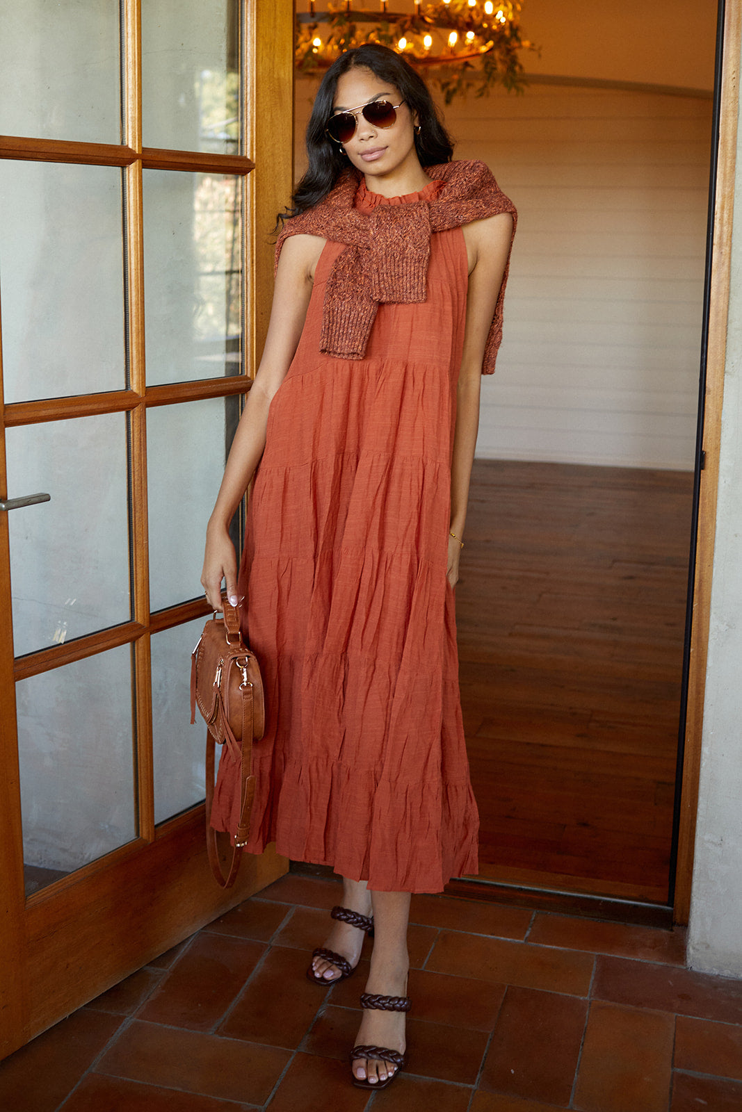 SALE - Leza Ruffled Detail Tiered Maxi Dress - fab'rik