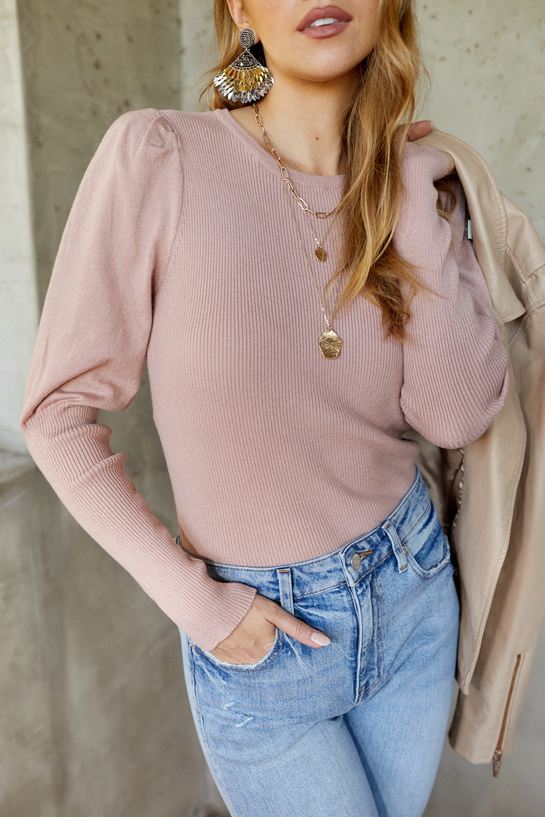 SALE - Raye Puff Sleeve Sweater - fab'rik