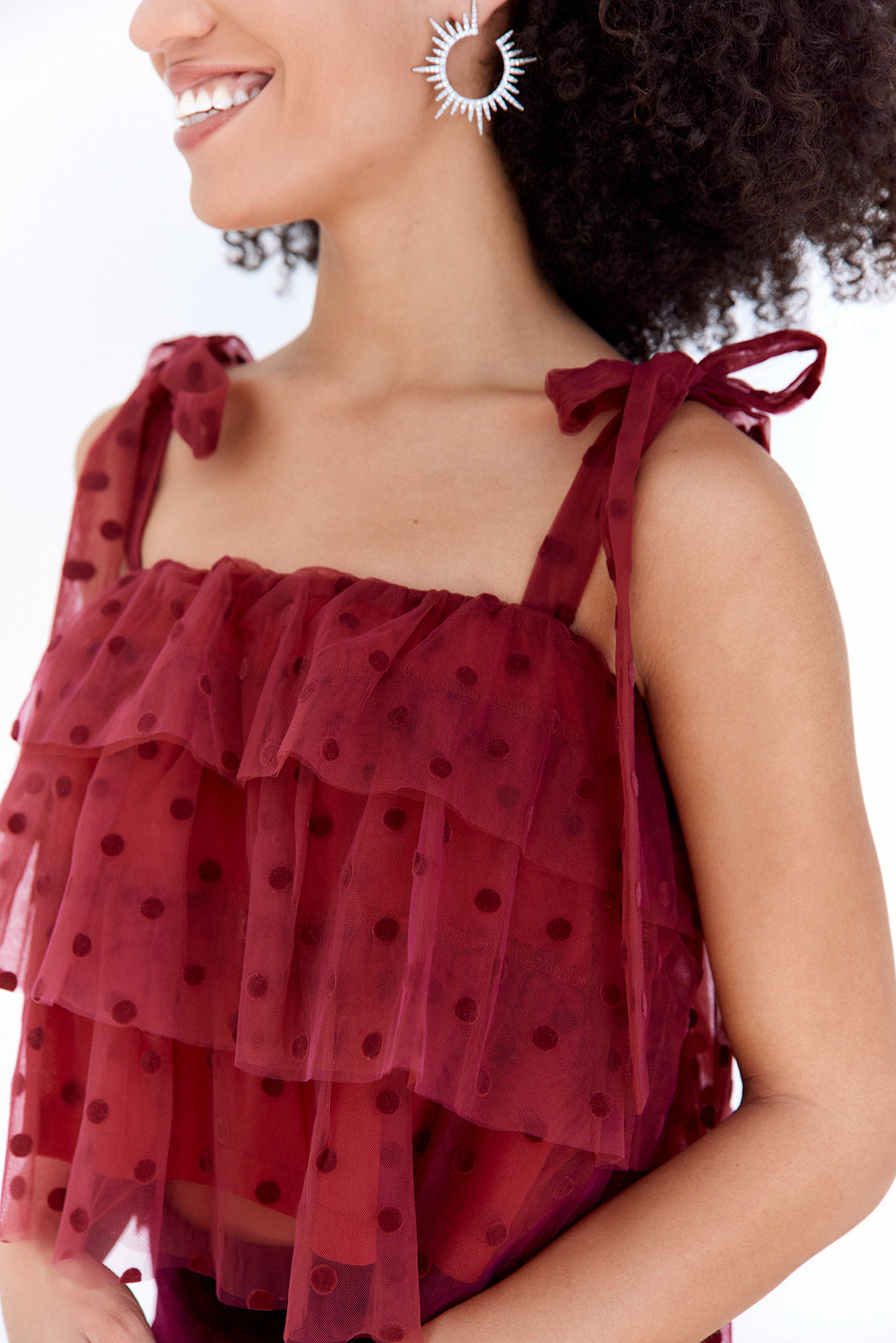 Bentley Tulle Tie Shoulder Tank - fab'rik