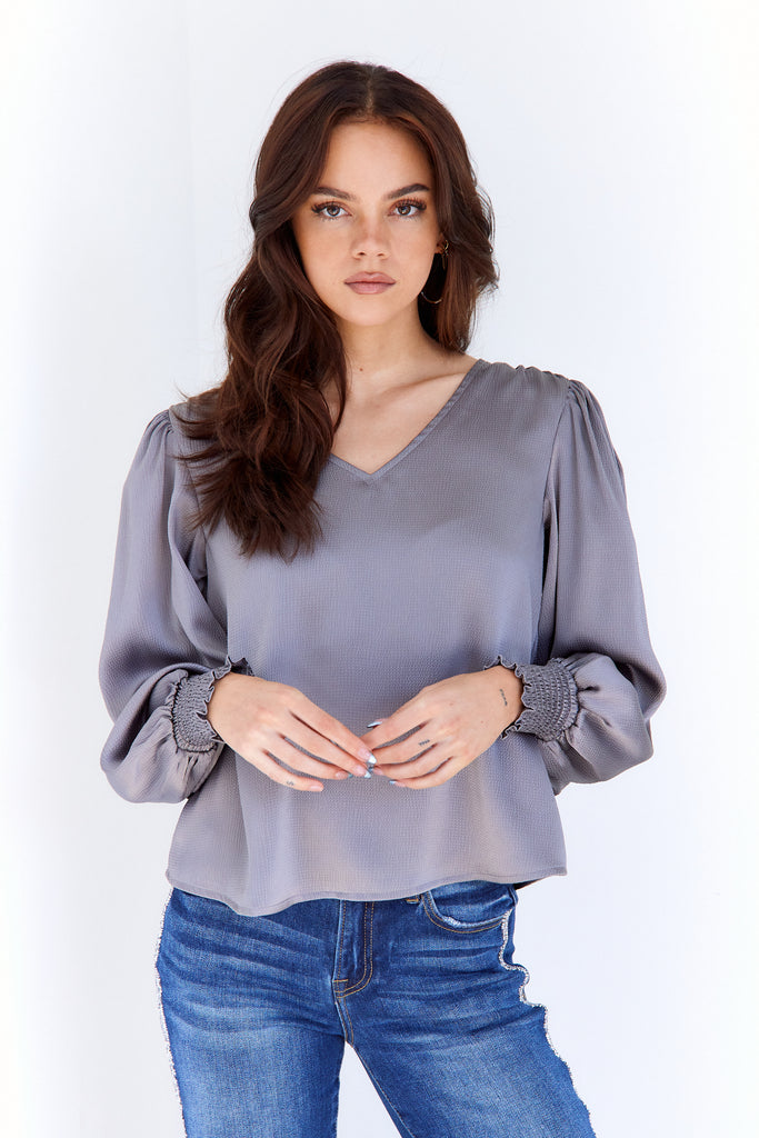 Haisley Crushed Satin Blouse - fab'rik