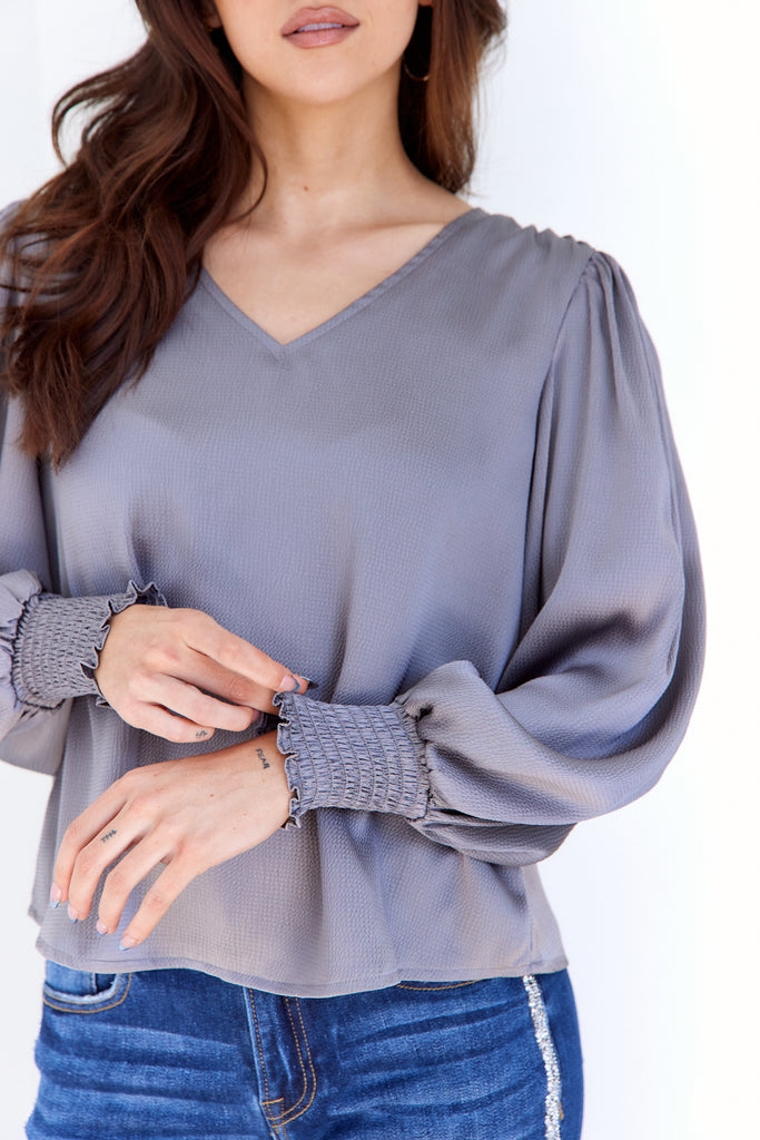 Haisley Crushed Satin Blouse - fab'rik