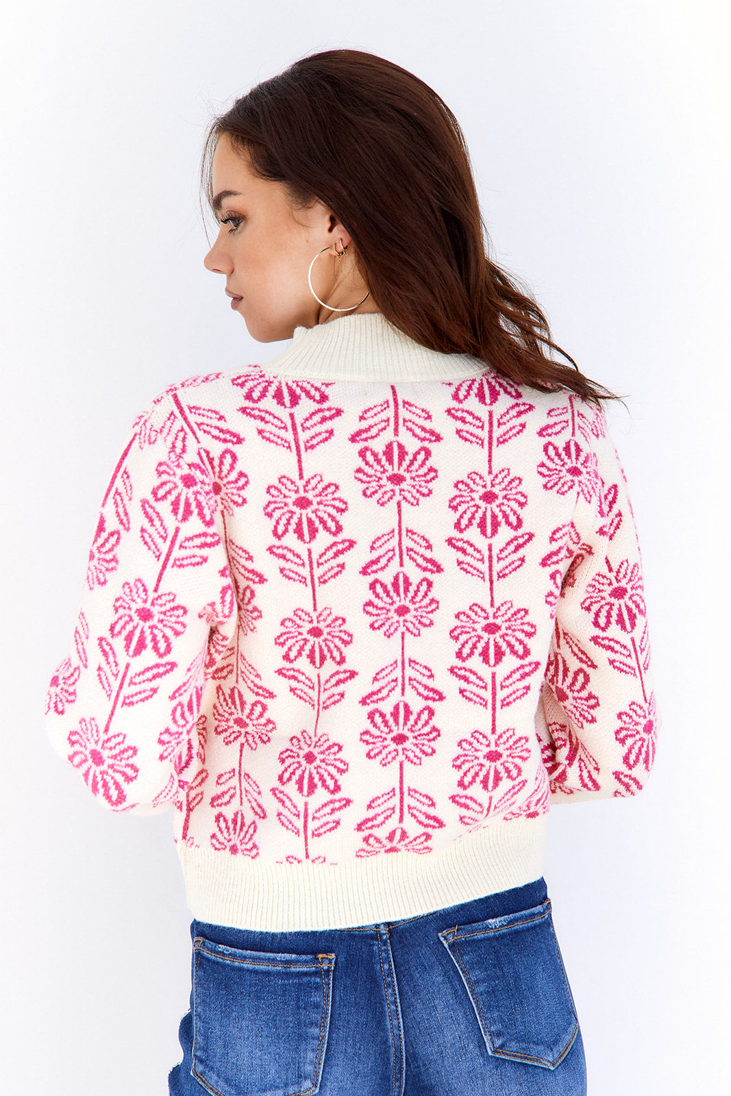 Tricia Flower Printed Sweater - fab'rik