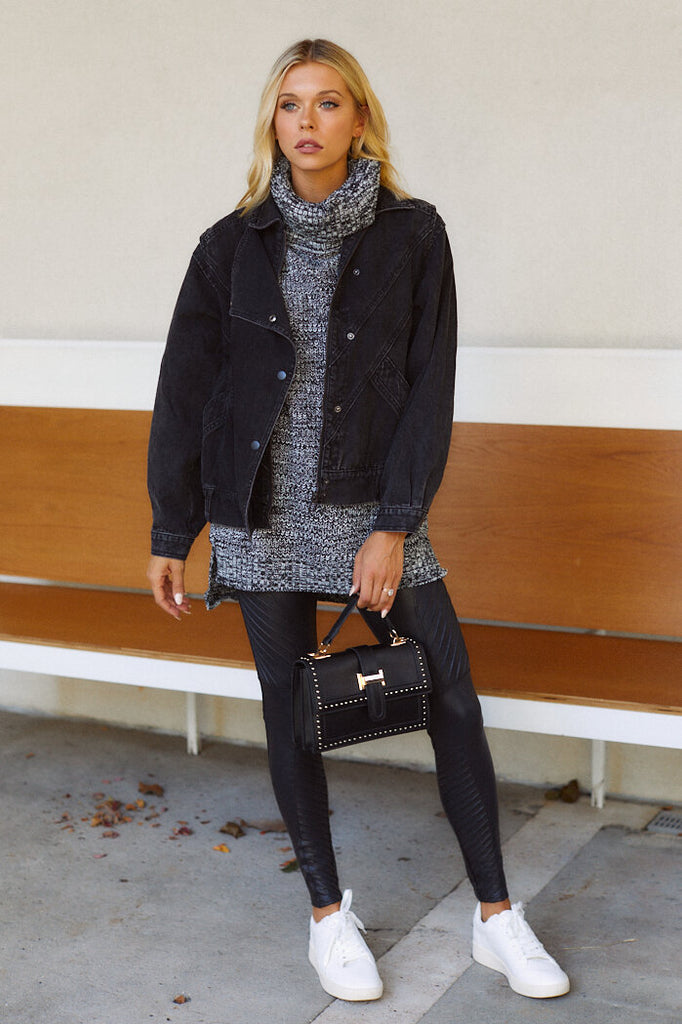 Ania Power Shoulder Denim Jacket - fab'rik