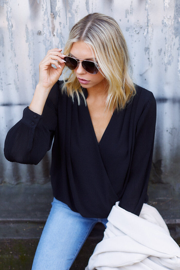 SALE - Cayden Surplice Blouse - fab'rik