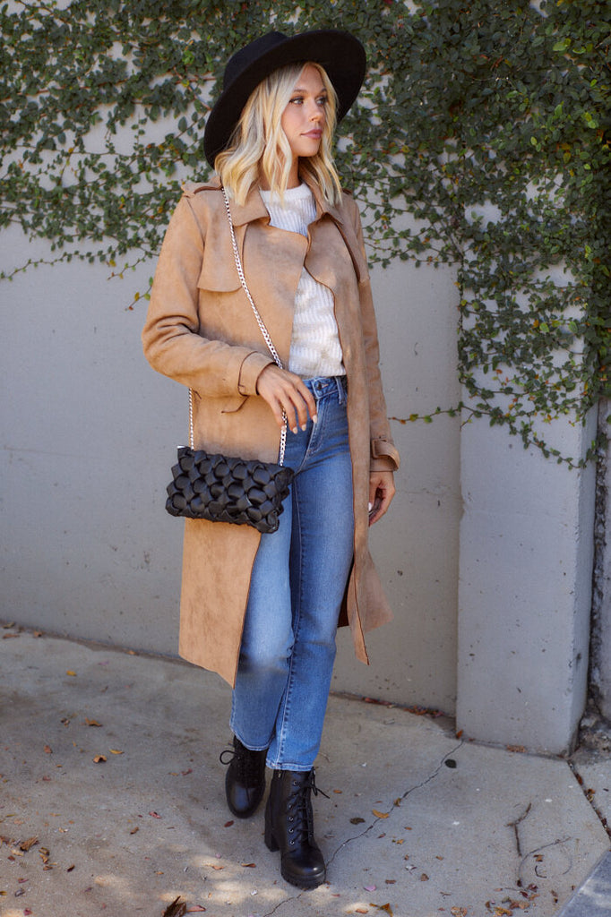Cleo Faux Leather Woven Bag - fab'rik