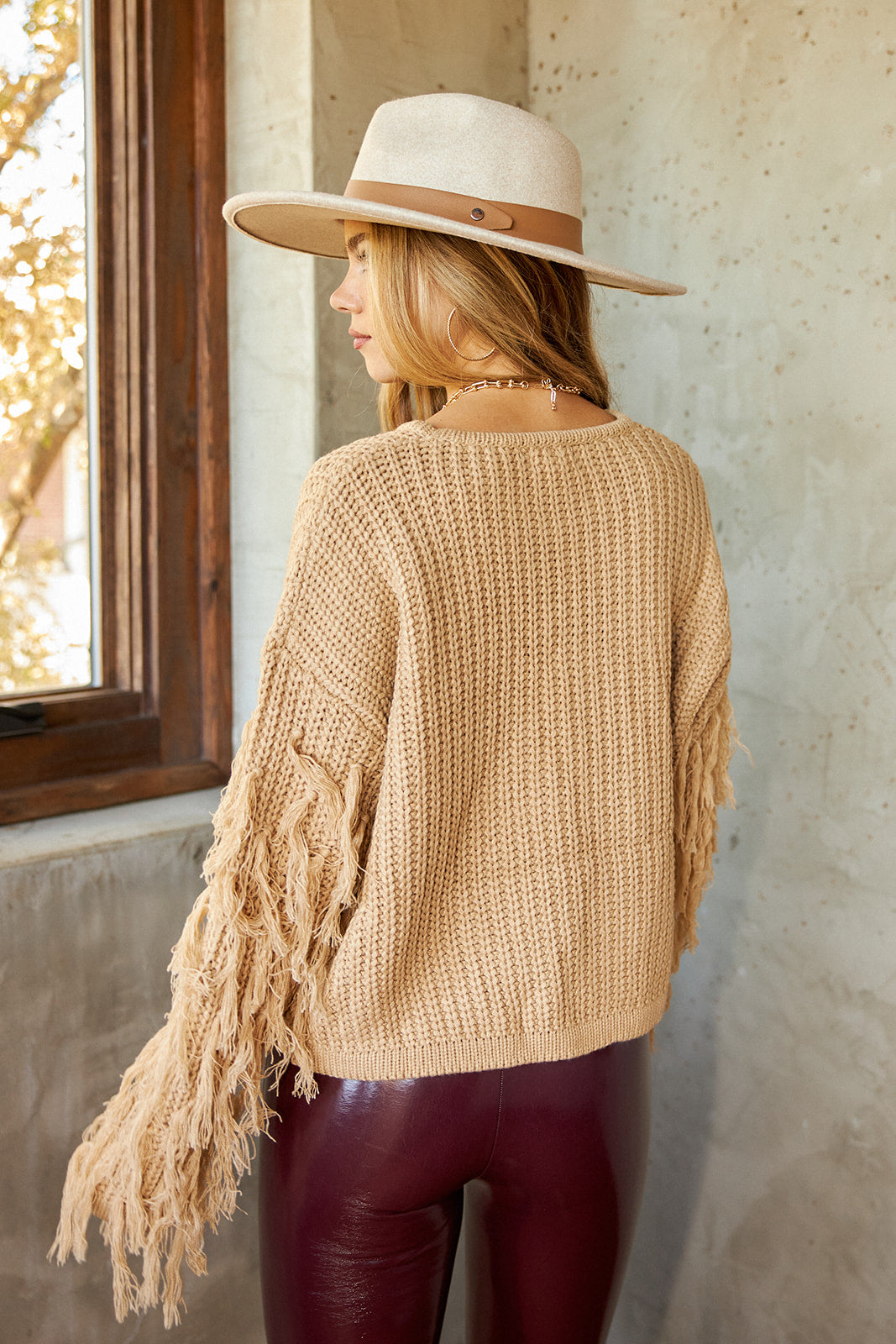 SALE - Rennon Fringed Sleeve Sweater - fab'rik