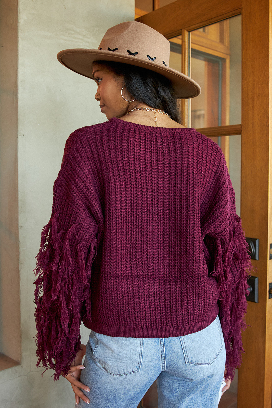 SALE - Rennon Fringed Sleeve Sweater - fab'rik