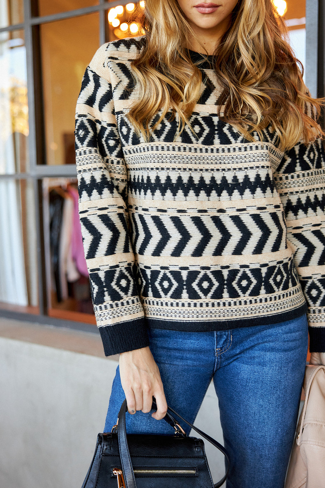 SALE - Nixi Textured Print Sweater - fab'rik