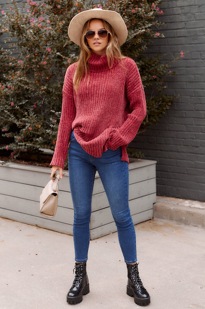 SALE - Dover Chenille Cowl Neck Sweater - fab'rik