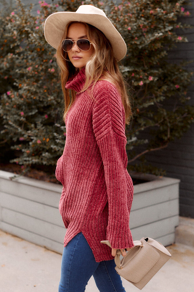 SALE - Dover Chenille Cowl Neck Sweater - fab'rik