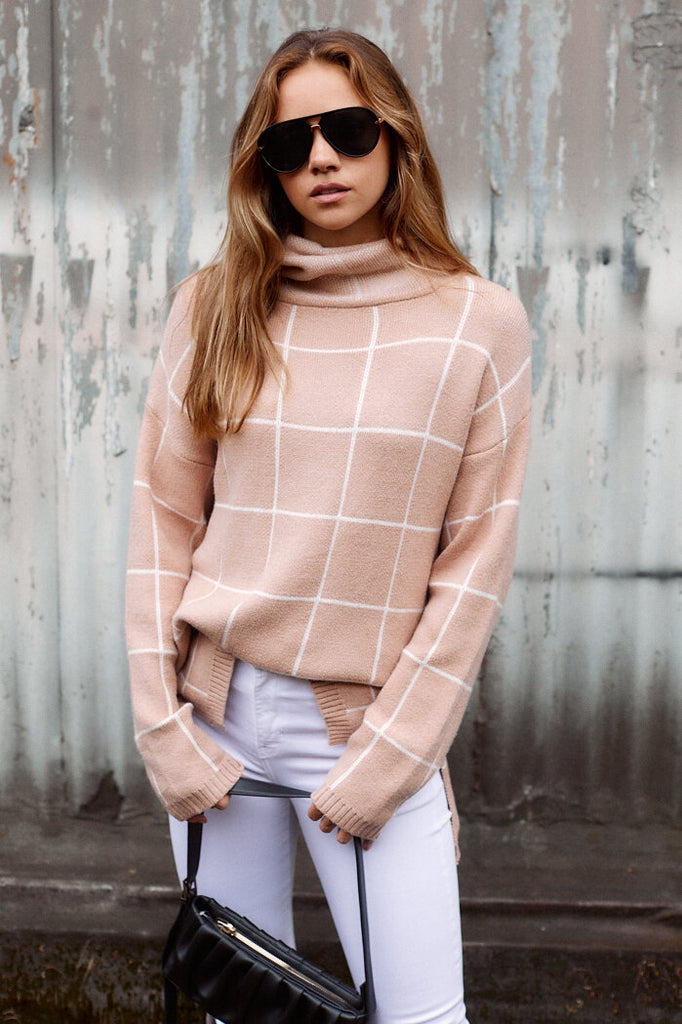 SALE - Kerri Plaid Turtleneck Sweater - fab'rik