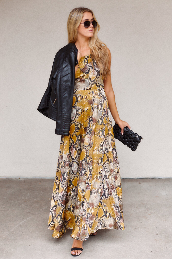 SALE - Brynn Snake Print Maxi Dress - fab'rik