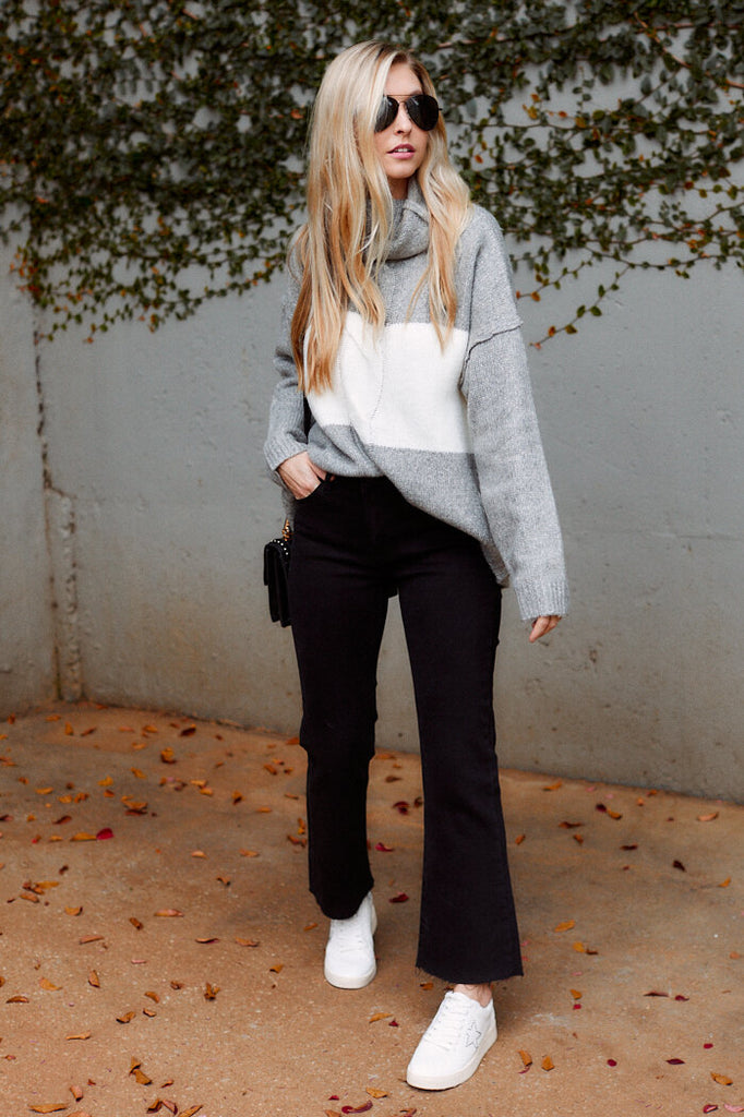 Ally Colorblock Turtleneck Sweater - fab'rik