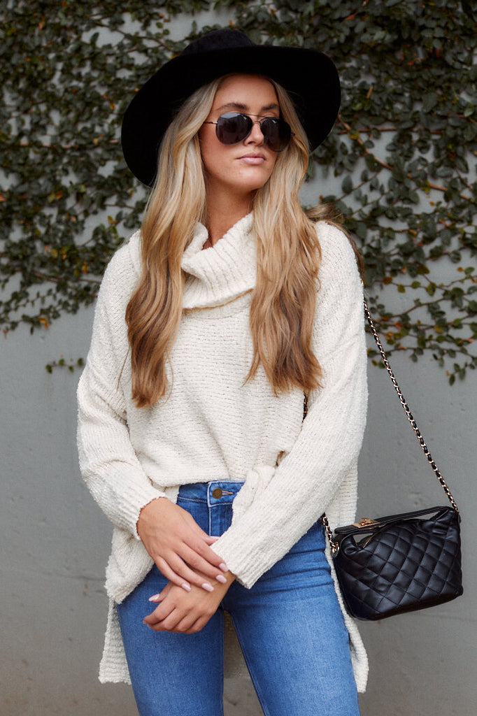 SALE - Stratton High Low Turtleneck Sweater - fab'rik