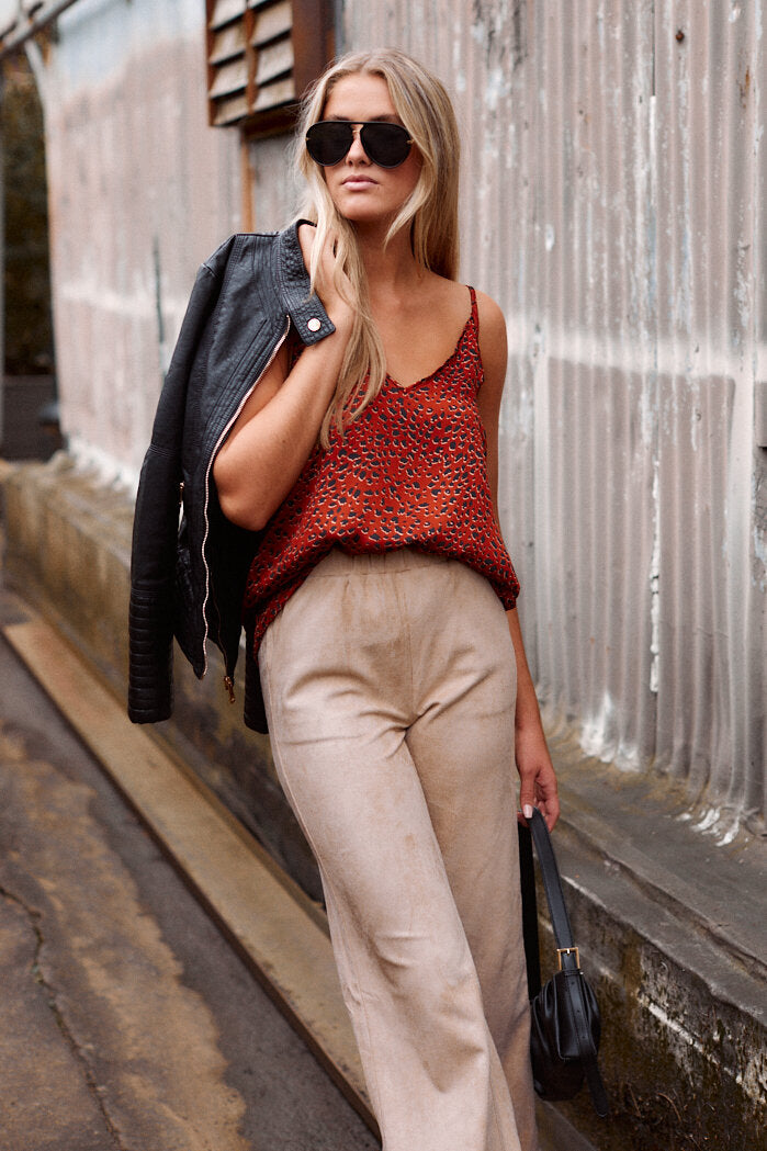 SALE - Hartwell Satin Leopard Print Tank - fab'rik