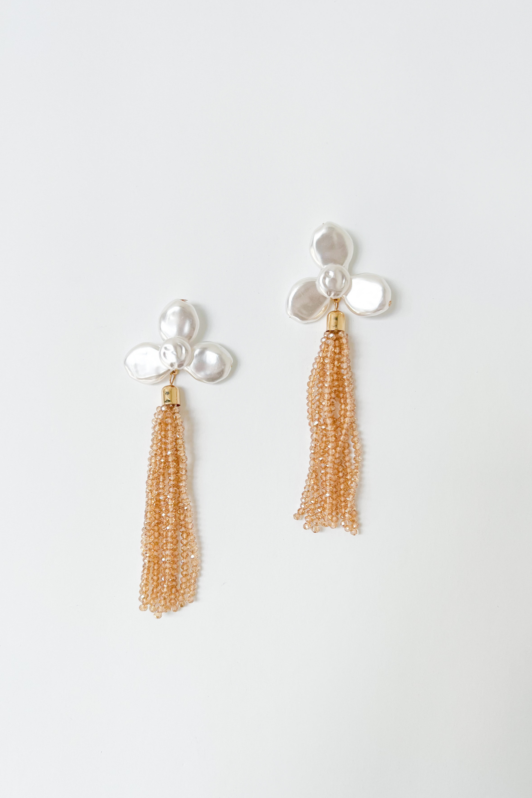 Sandra Flower Bead Tassel Earring - fab'rik