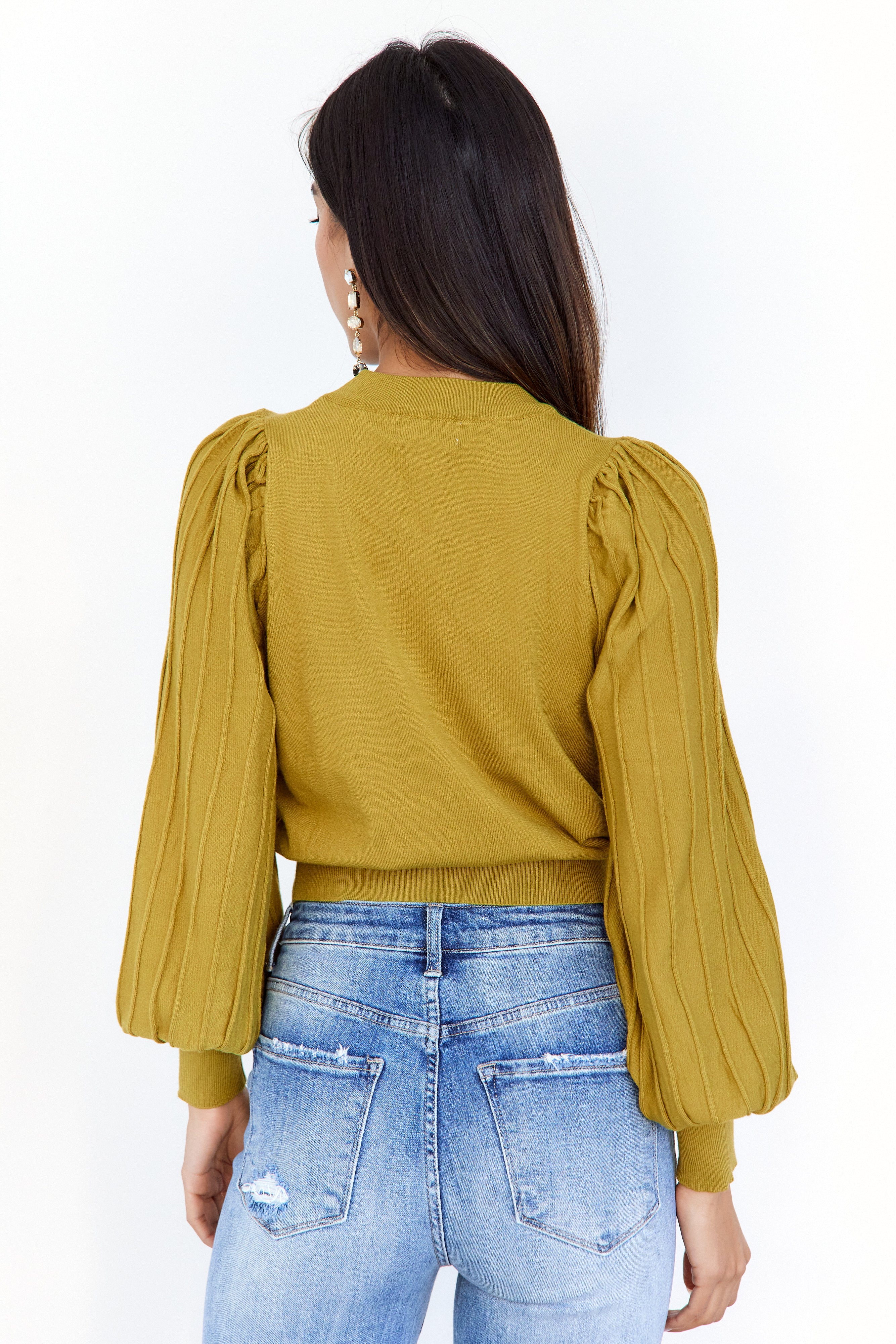 Kolby Pleated Sleeves Sweater - fab'rik