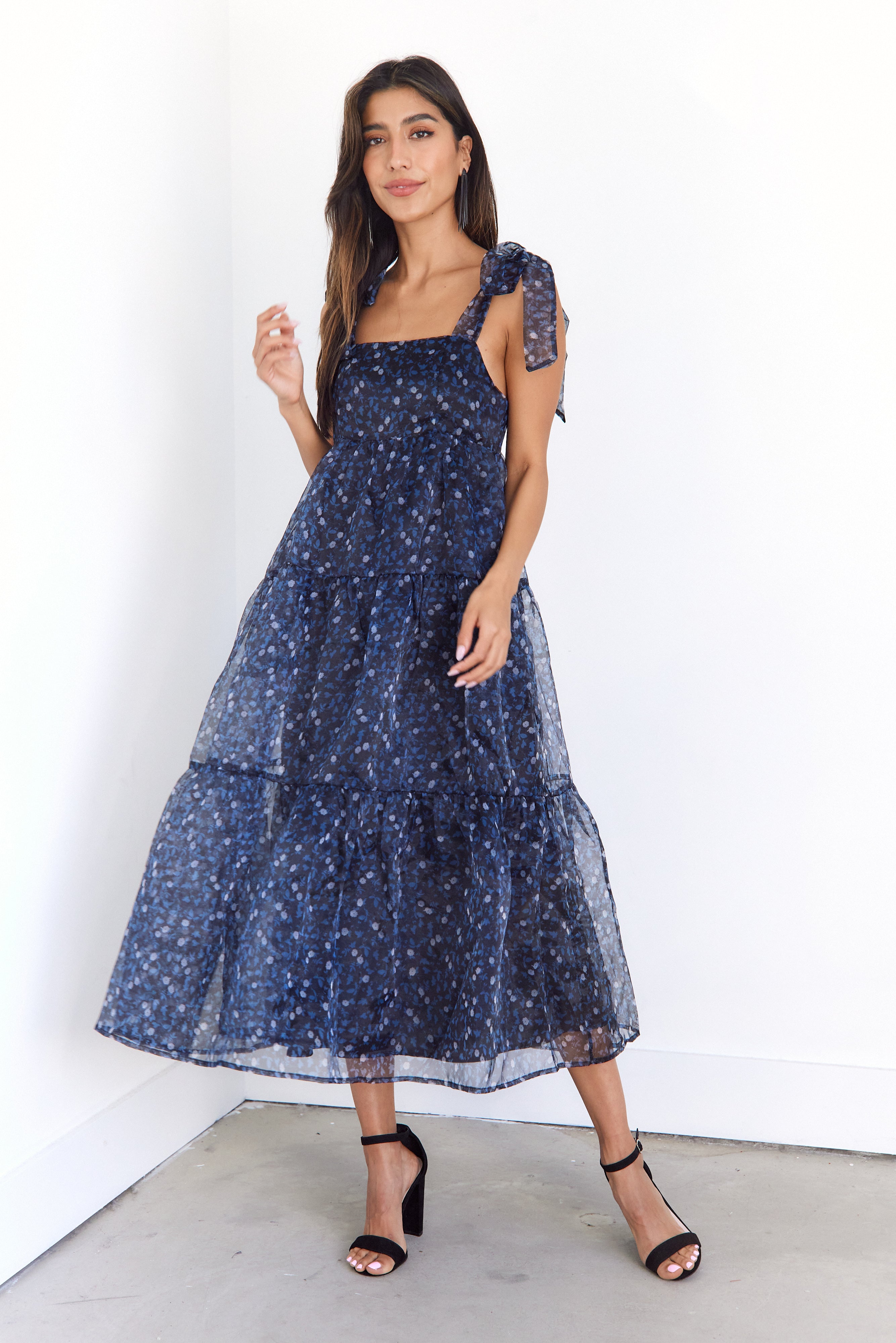 Victoria Tiered Tulle Midi Dress - fab'rik