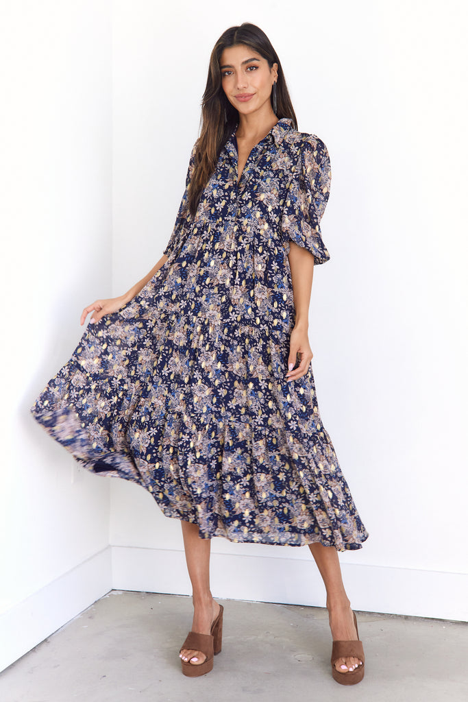 Thea Floral Midi Dress - fab'rik