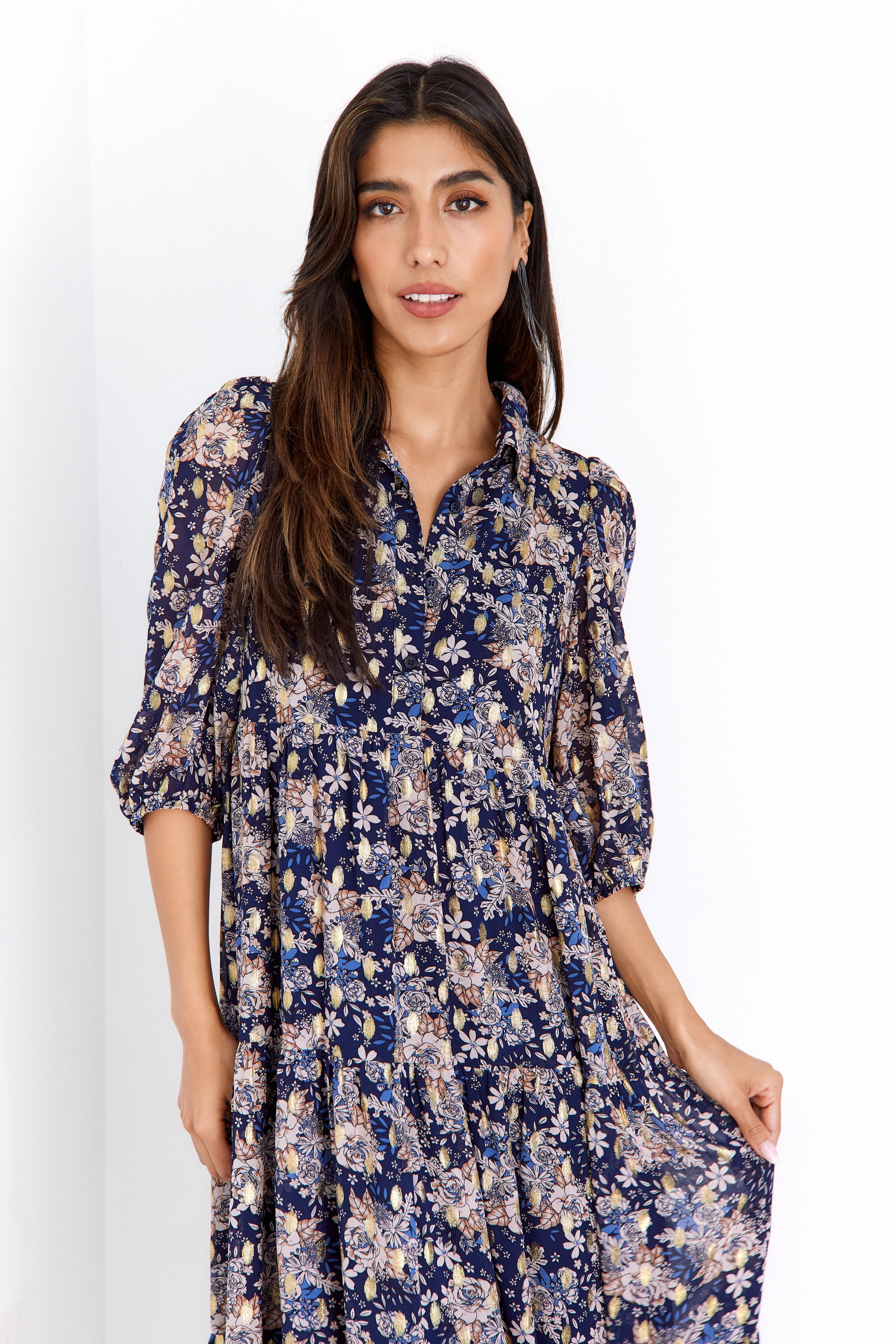 Thea Floral Midi Dress - fab'rik