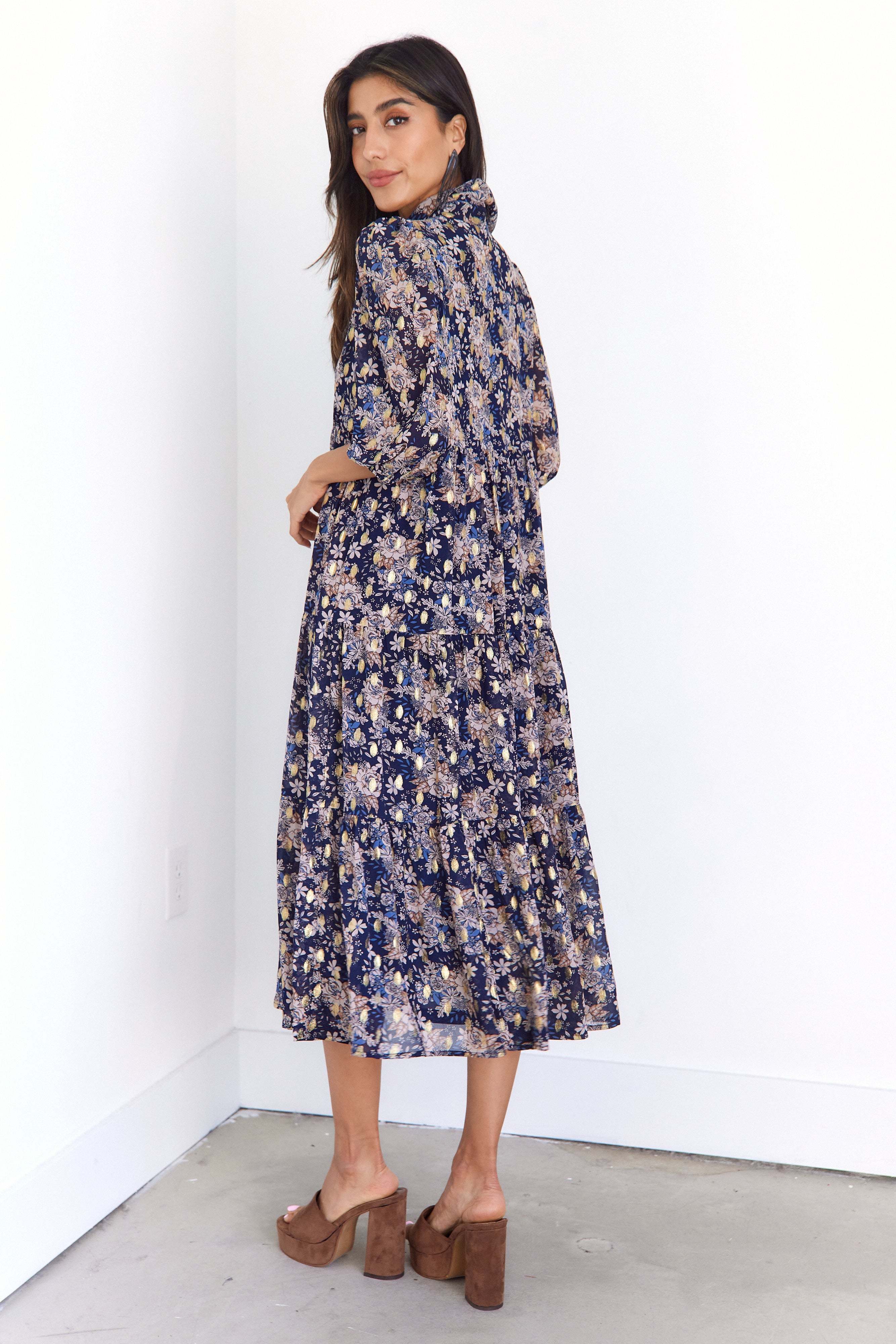 Thea Floral Midi Dress - fab'rik