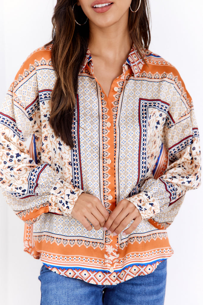 Colette Multi Scarf Print Blouse - fab'rik